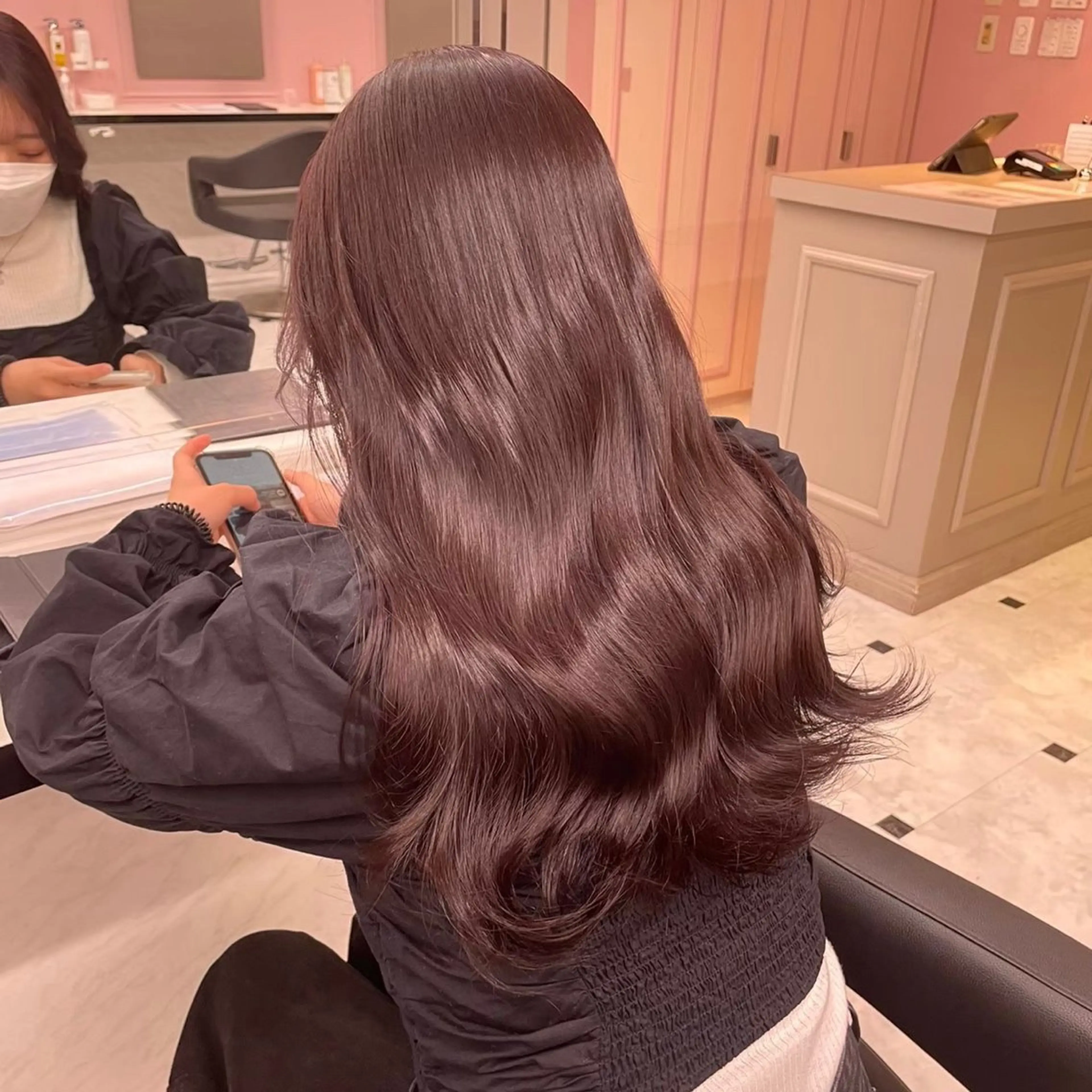 セミロング カラー 透明感カラー カット ヘアカラー トリートメント ヘッドスパ ヘアセット 似合わせstyle ❤︎misaki❤︎のヘアスタイル