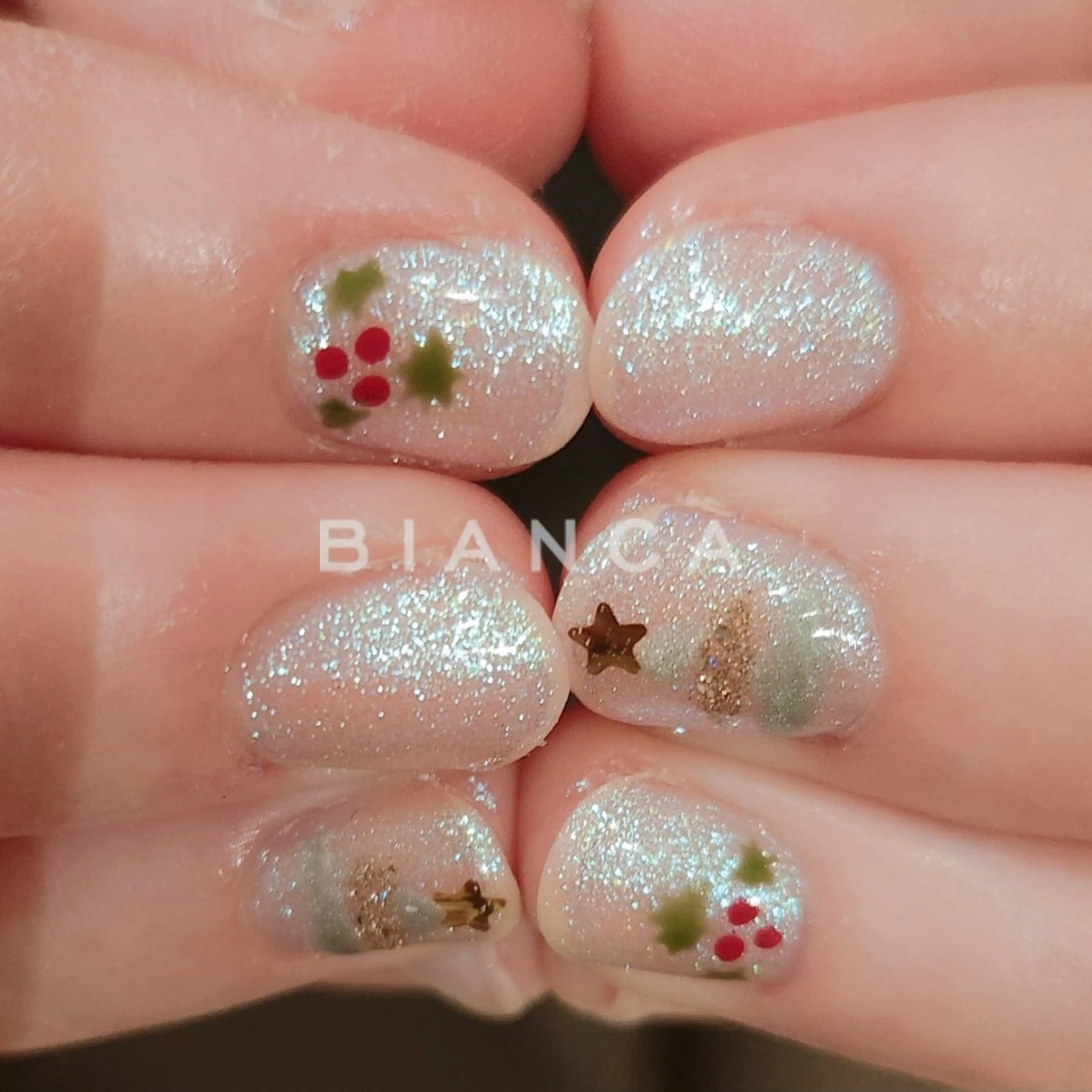 ネイル アートネイル ジェルネイル キラキラネイル パラジェル 冬ネイル ハンドネイル Bianca名駅店 あゆのネイルデザイン