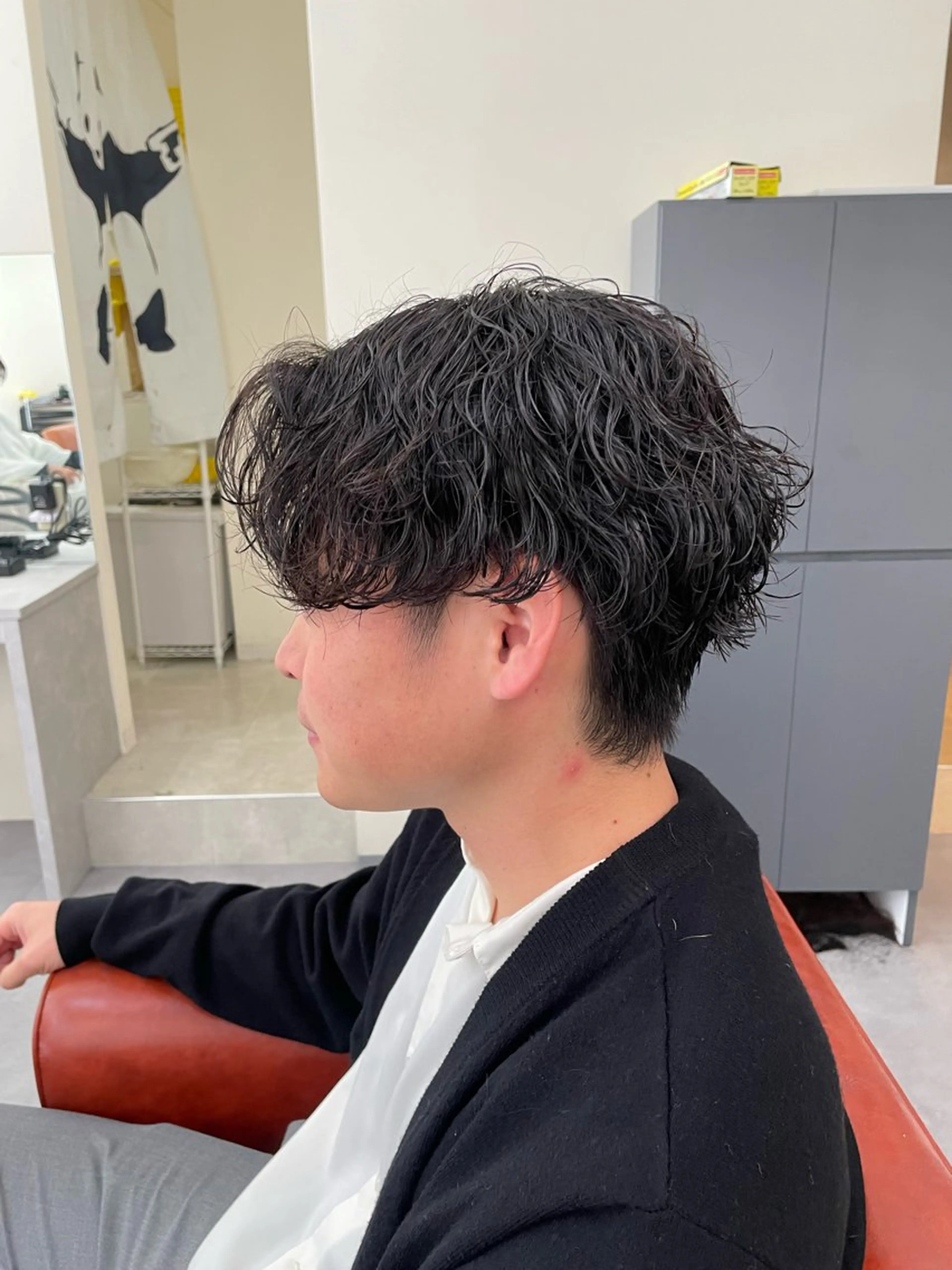 メンズ センターパート フェードカット マッシュ メンズパーマ メンズツイストパーマ パーマ／京都駅 ／メンズ/藤井　翔のヘアスタイル