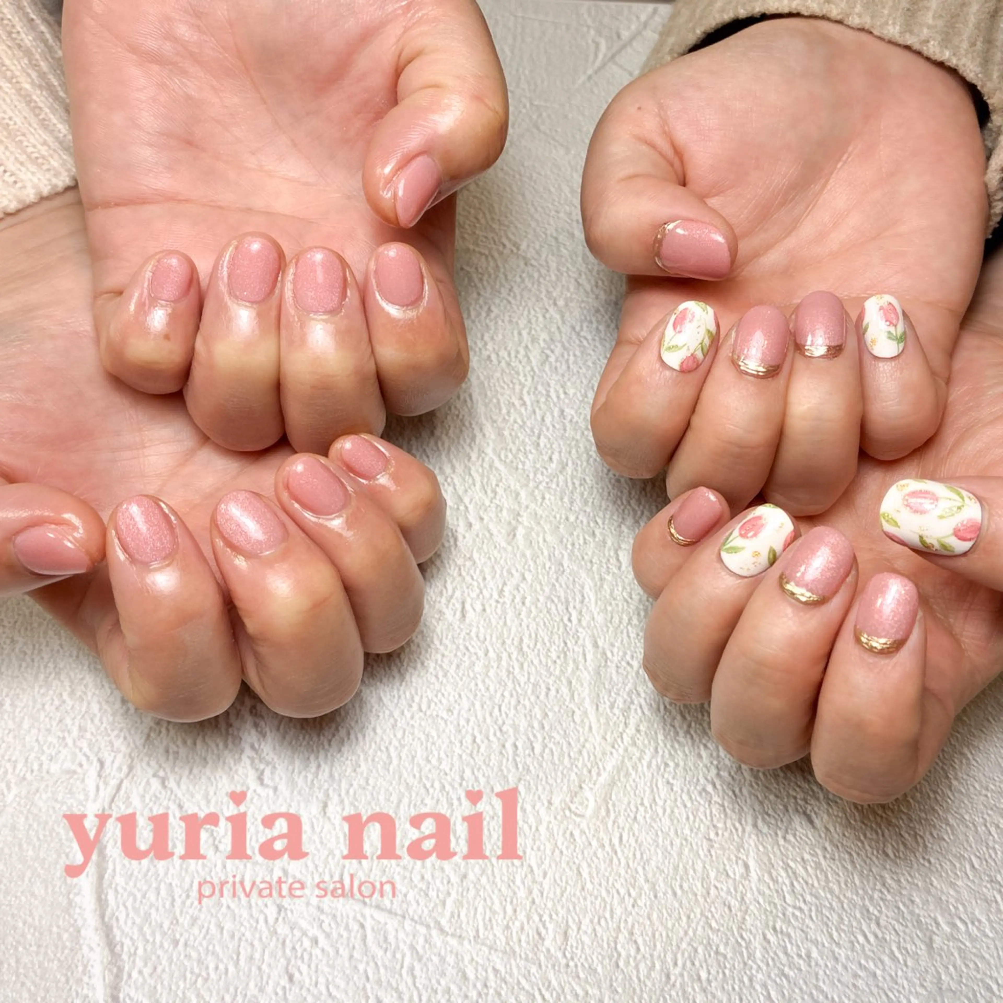 ネイル アートネイル ジェルネイル ラメ(グリッター) マグネットネイル おそろいネイル ハンドネイル 小林 ゆりあのネイルデザイン