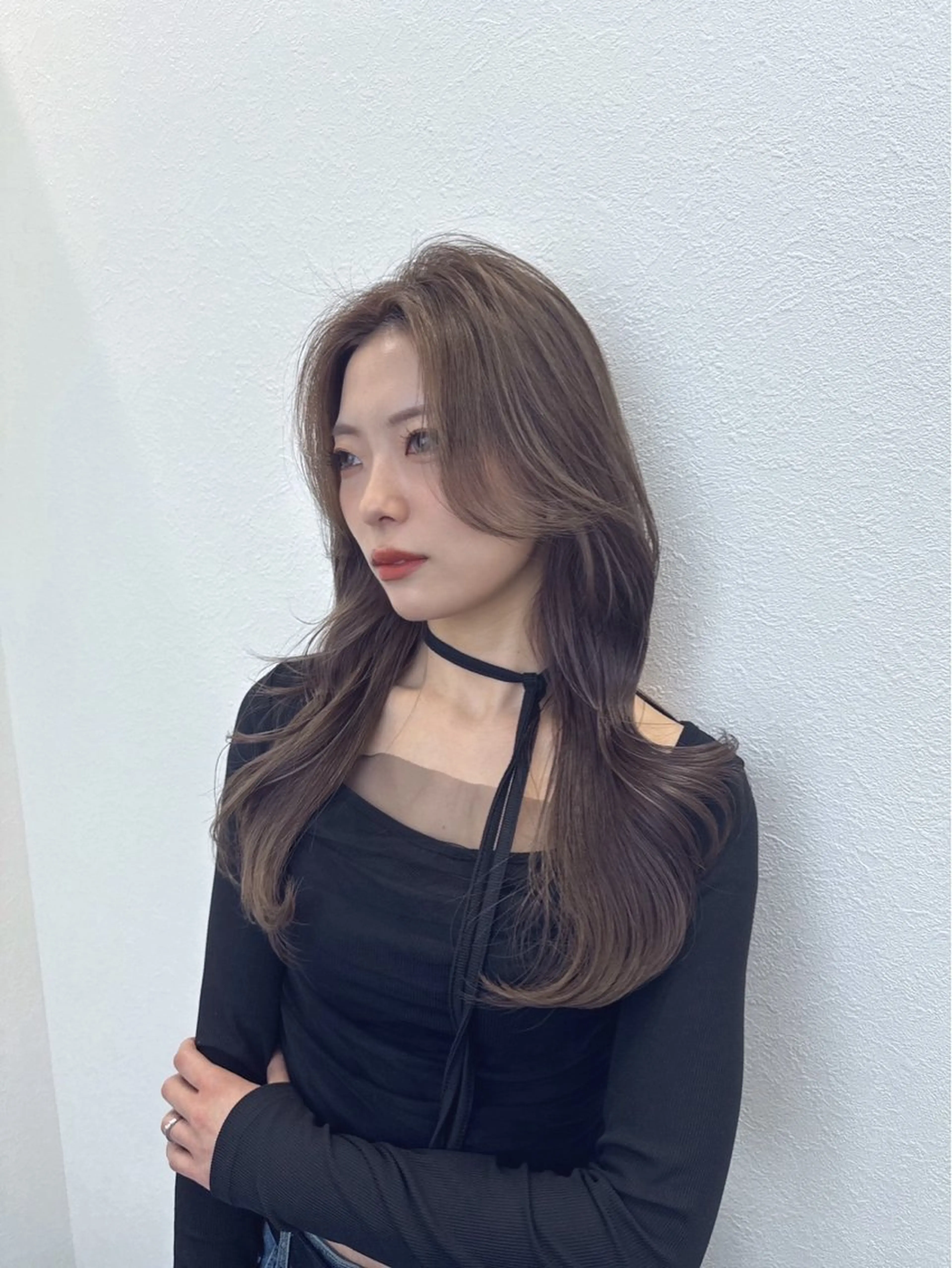 セミロング カラー レイヤーカット カット ヘアカラー トリートメント ✨髪質改善✖︎顔周り レイヤー✨ナカムラのヘアスタイル