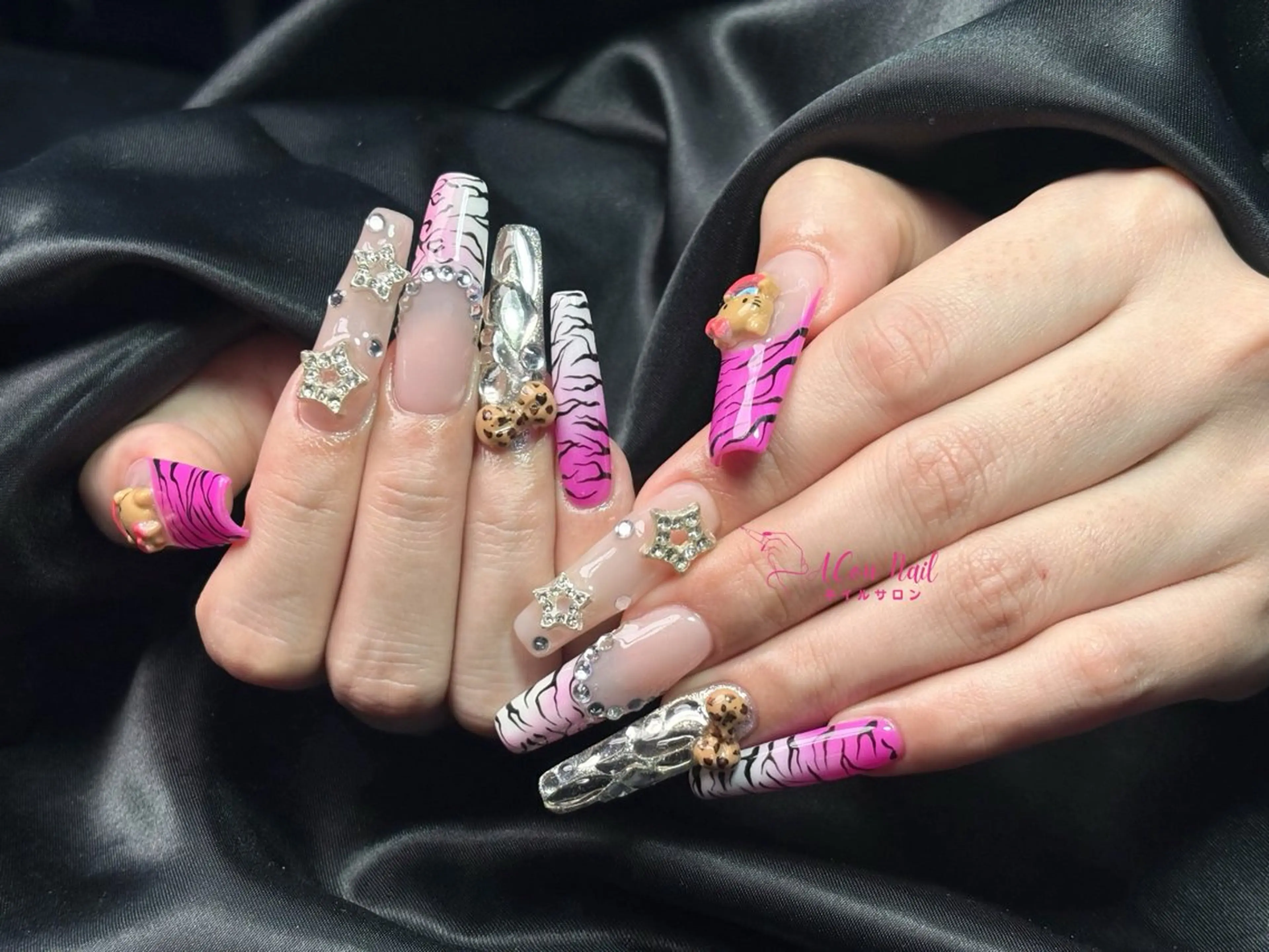 ネイル 桜ネイル 長さ出し フラワーネイル フレンチネイル ジェルネイル ハンドネイル ACon NailSalonのネイルデザイン