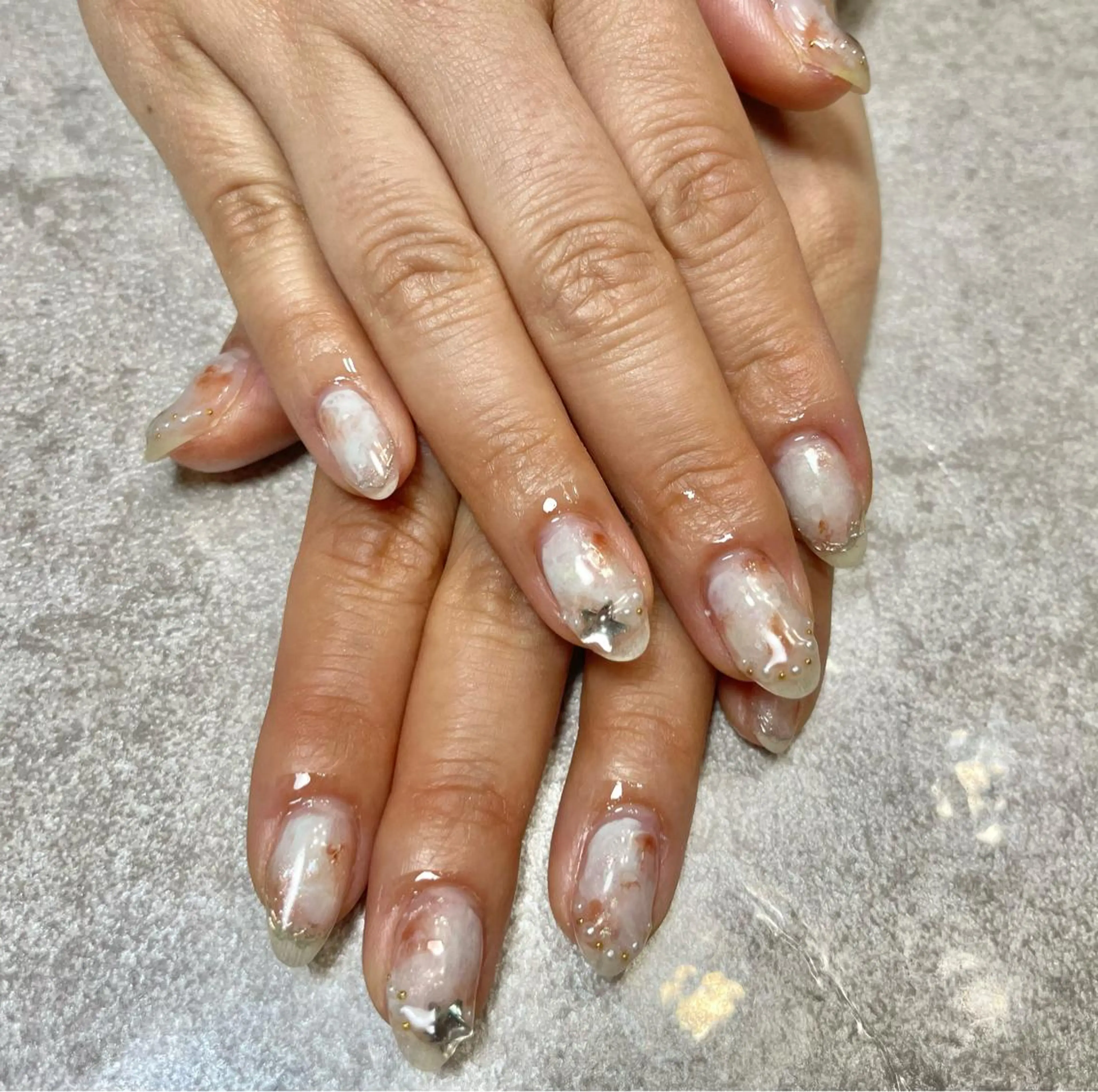 ネイル クリアネイル フレンチネイル ジェルネイル 氷ネイル・うるうるネイル ニュアンスネイル ハンドネイル BLANC.nail所属・BLANC.nail yuuのネイルデザイン