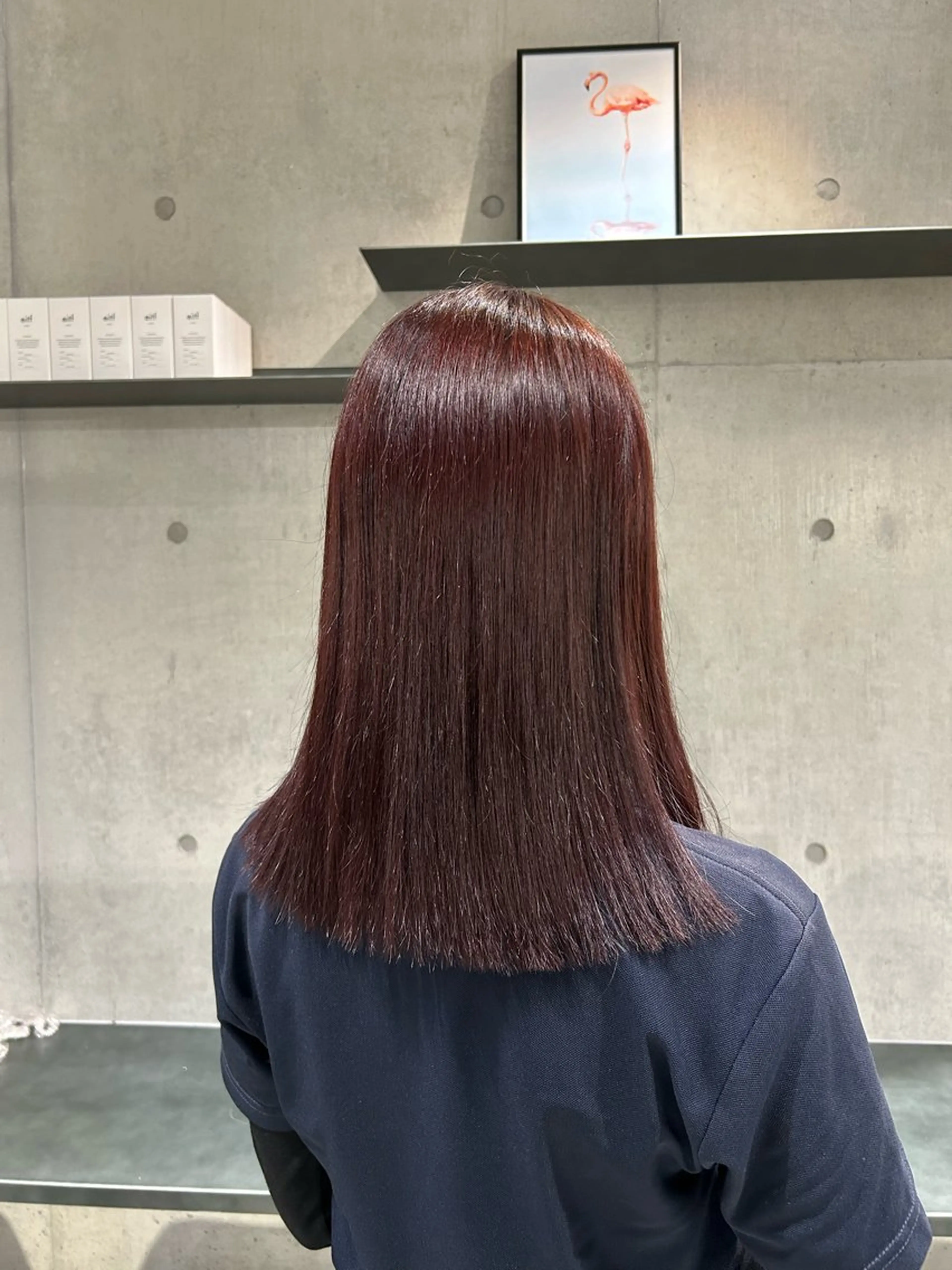 ミディアム カラー ヘアアレンジ カット ヘアカラー トリートメント ボブ艶モテカラー🫧 カリンのヘアスタイル