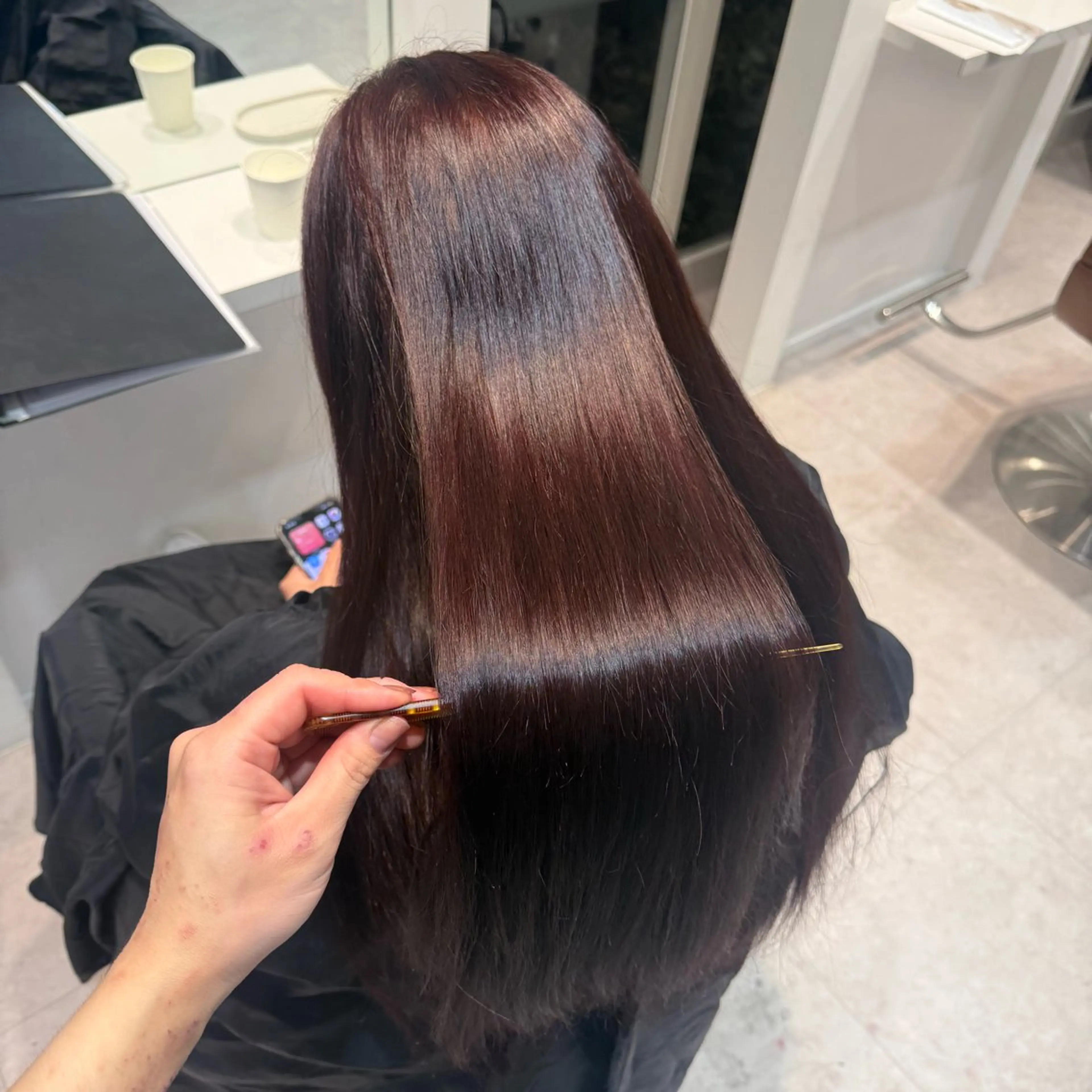 ロング カラー ブリーチ ブリーチなしカラー レッドカラー ヘアカラー Hinako🦋 ブリーチカラーのヘアスタイル