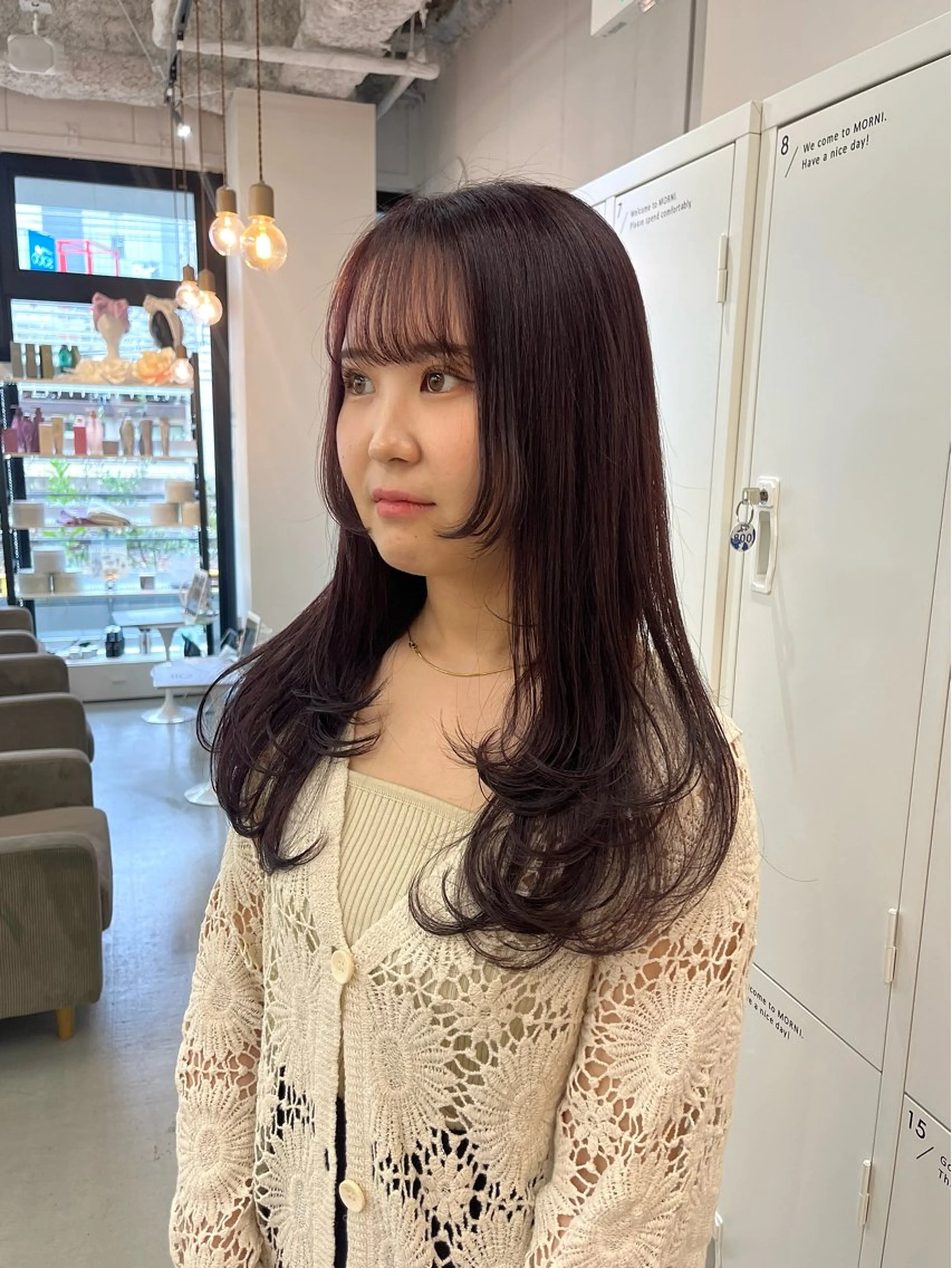 ロング カラー ピンクカラー レイヤーカット 神原 茉依🩰🪩のヘアスタイル