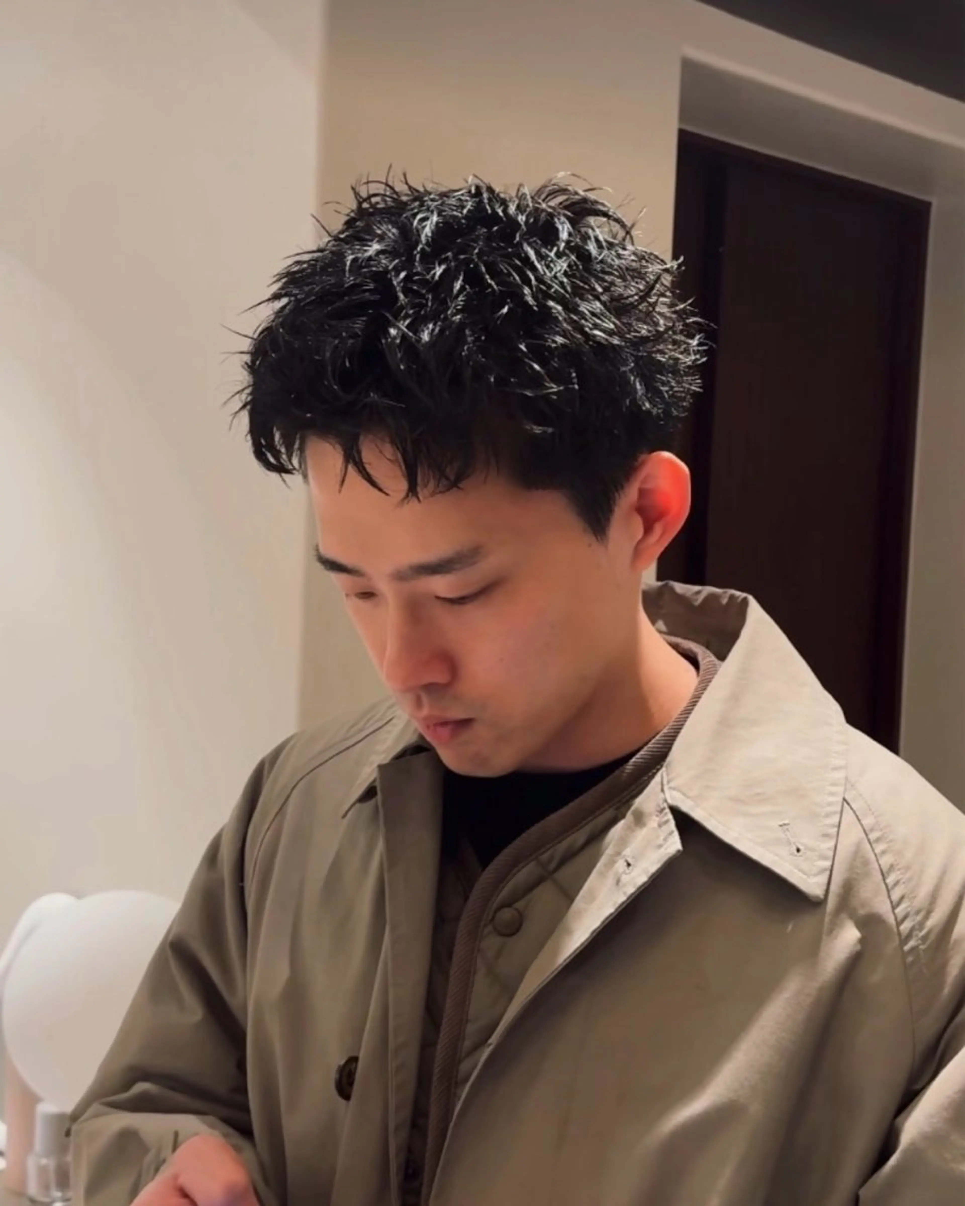 ショート パーマ メンズ メンズパーマ カット パーマ 丸山 航輝のヘアスタイル