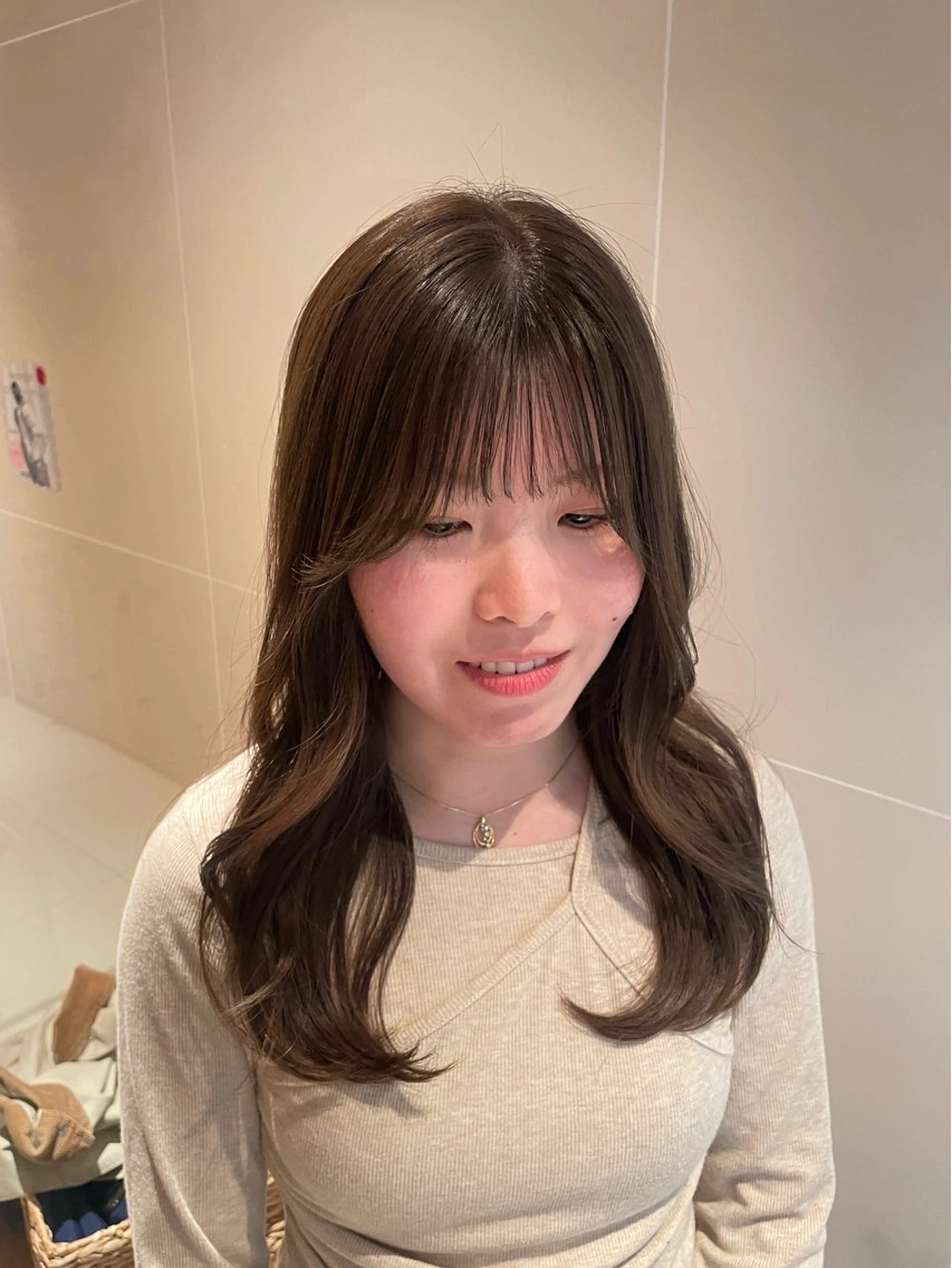 セミロング カラー くびれヘア レイヤーカット カット ヘアカラー トリートメント 縮毛矯正/レイヤー 🌙児玉光瑠のヘアスタイル