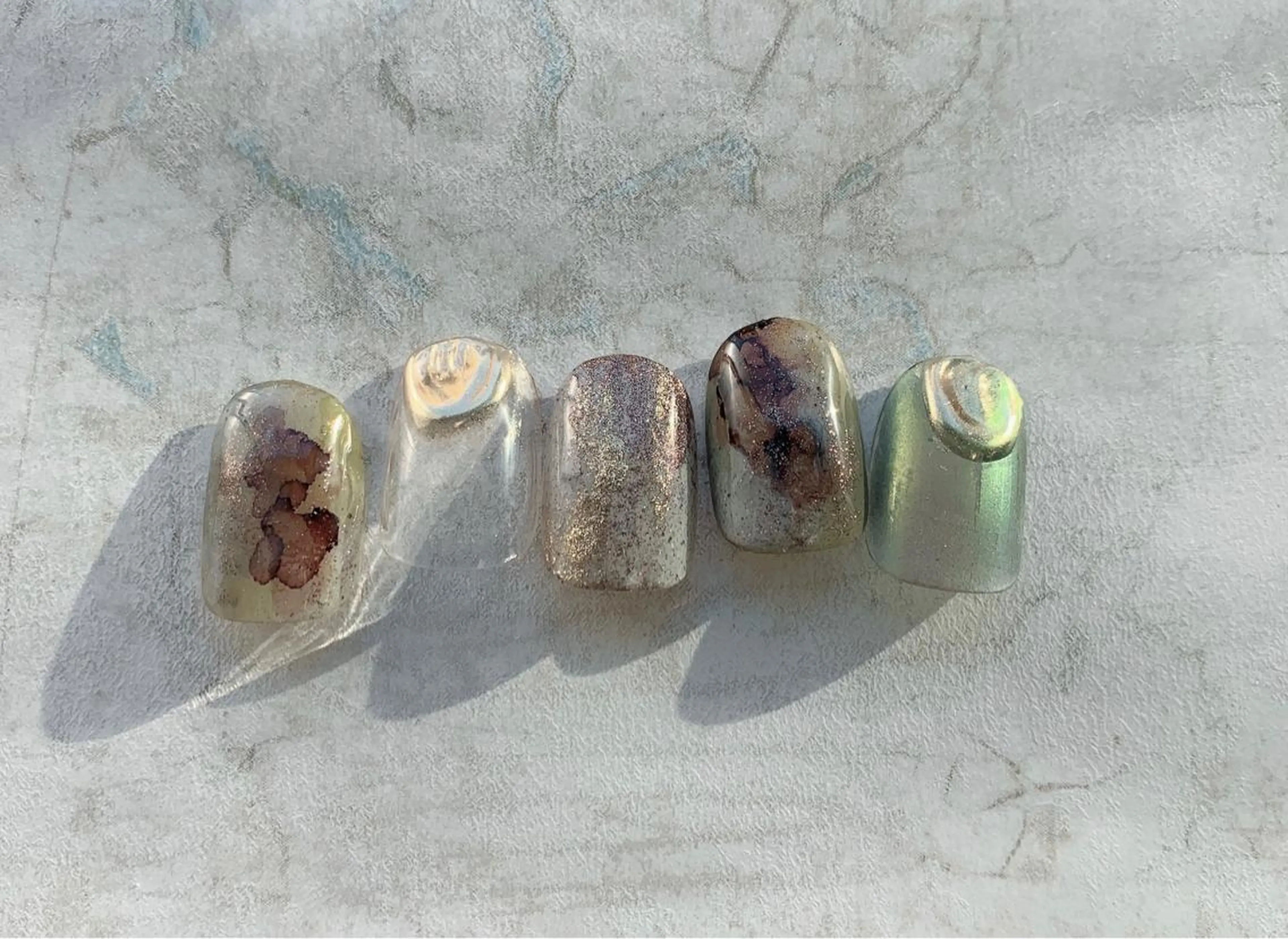 ショート ネイル クリアネイル ミラーネイル ky__.nail所属・k. yukinoのネイルデザイン