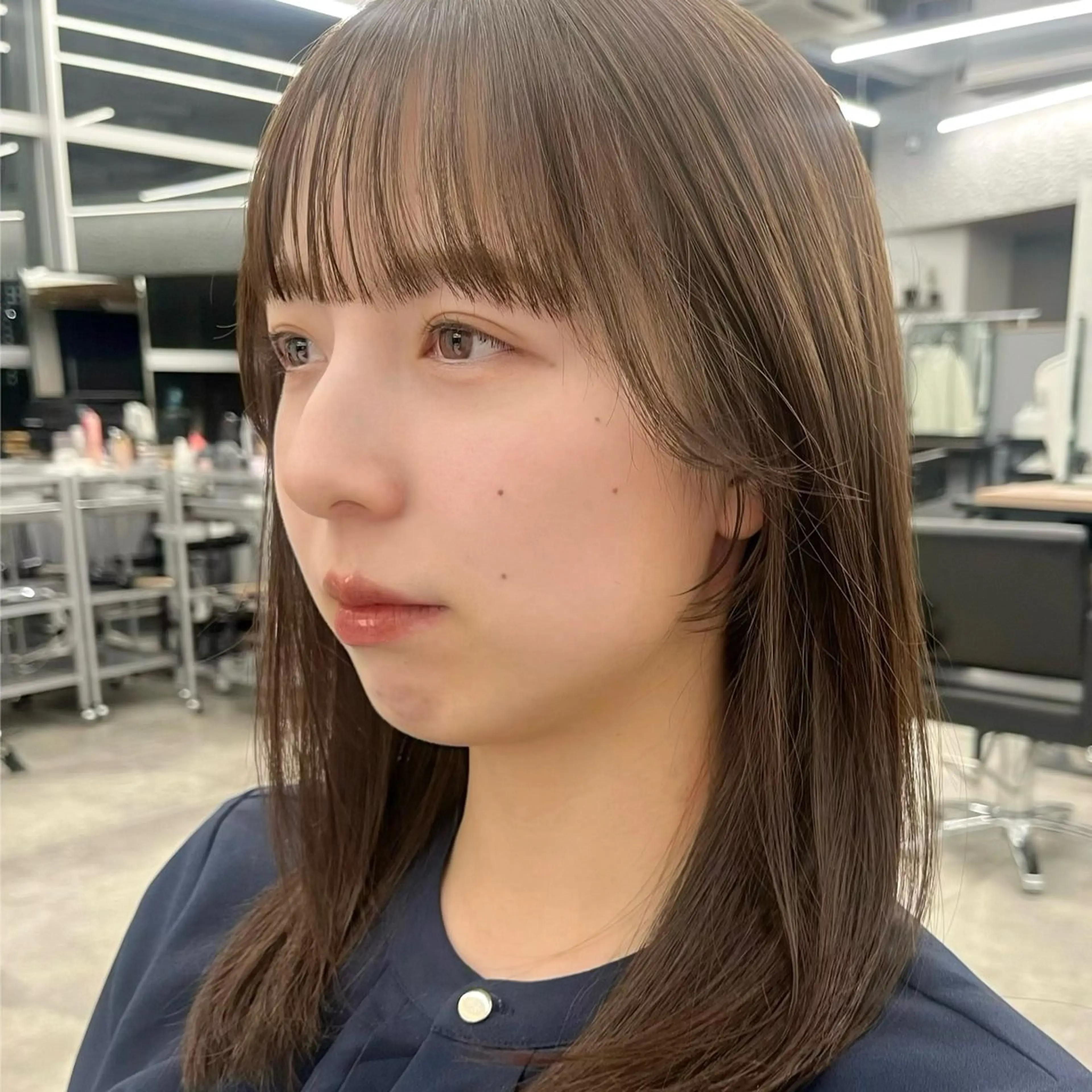 ミディアム カラー 暖色/艶髪/ボブ/ ショート/Ayaのヘアスタイル