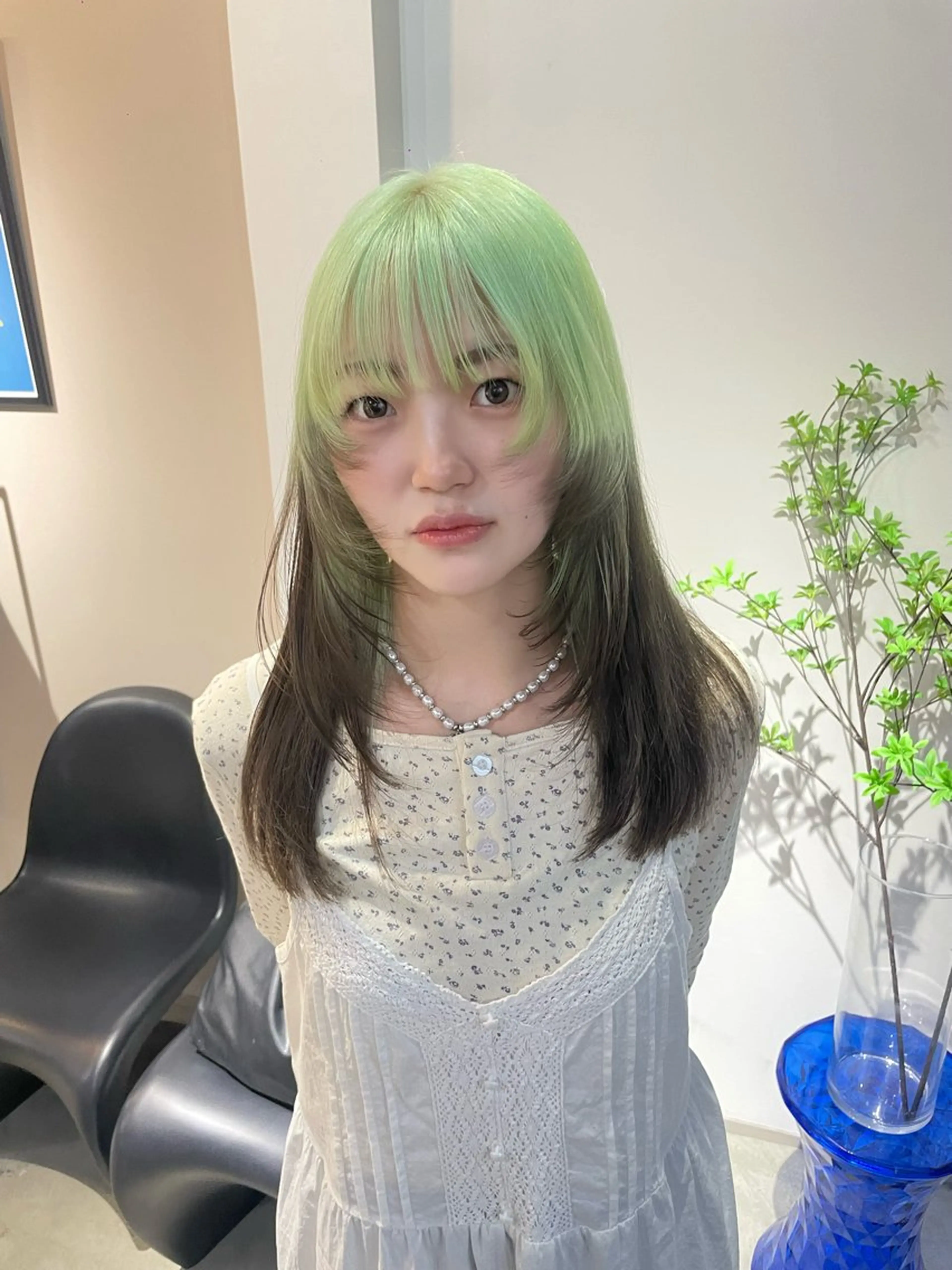 セミロング カラー ヘアカラー ハイトーン/メンズ/ デザイン/梅田/ミユのヘアスタイル