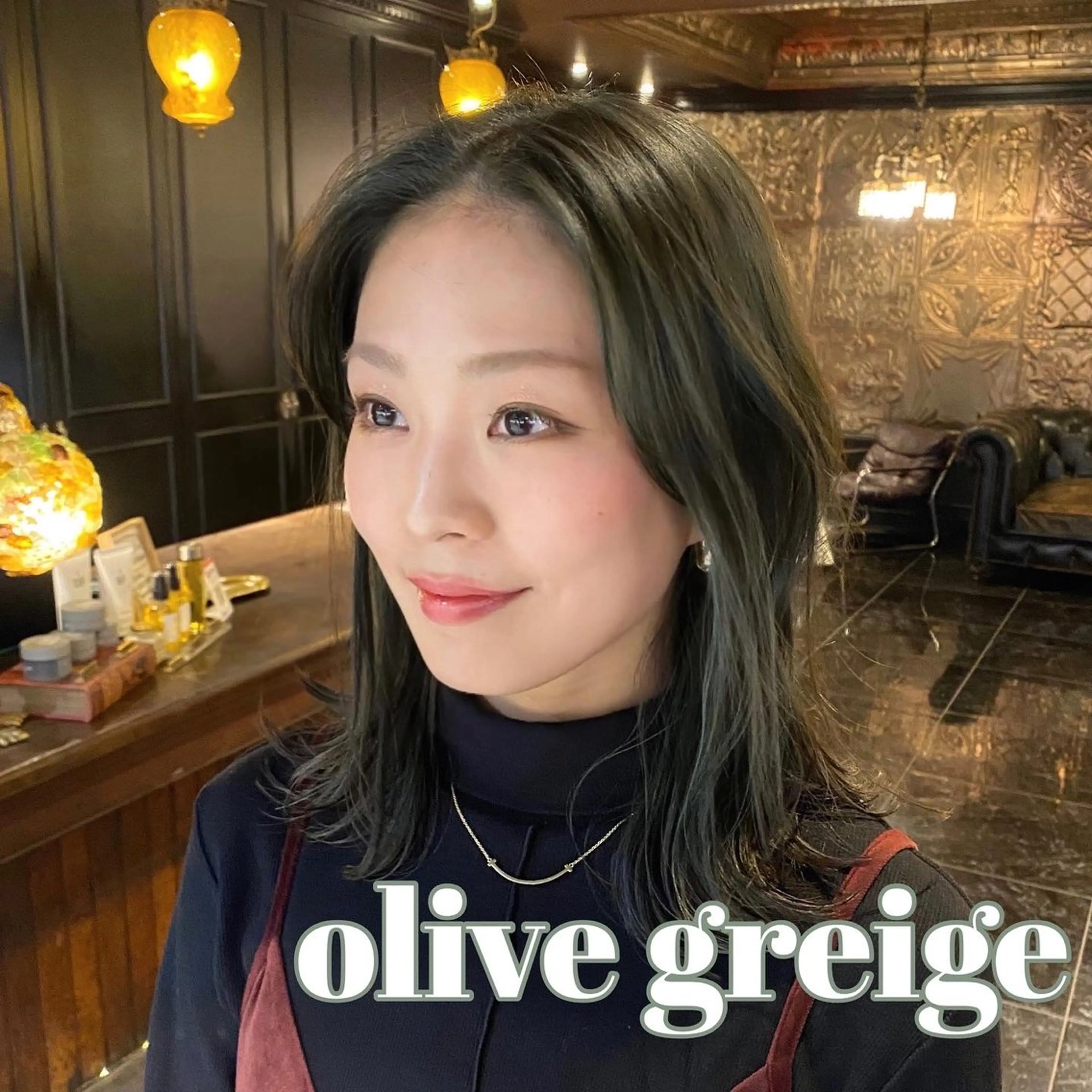 ミディアム カラー ブリーチ ダブルカラー グレージュ ブリーチなしカラー オリーブグレージュ カット ヘアカラー 透明感カラー🌿 グレージュ🐺陽介のヘアスタイル