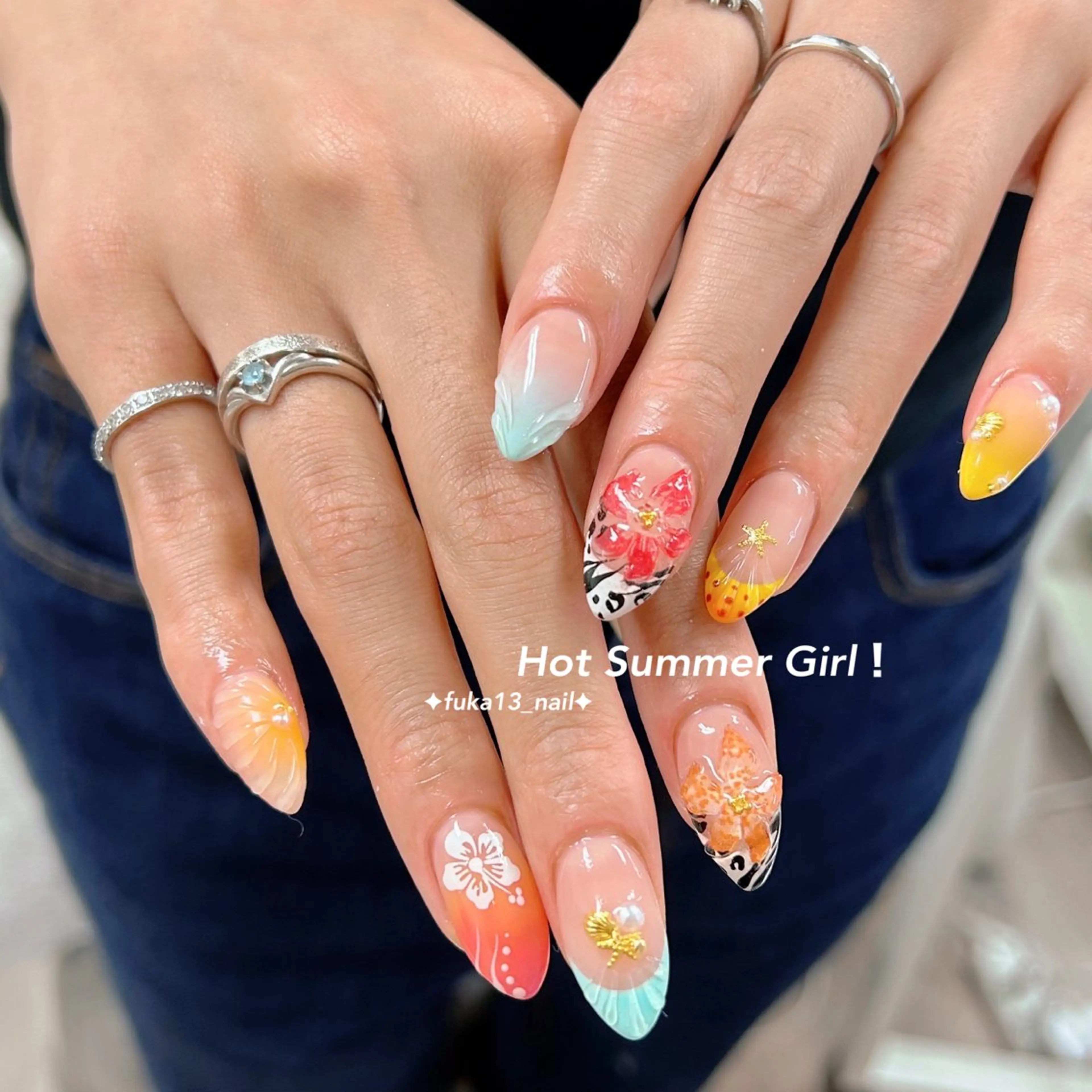 ネイル 夏ネイル ネイルサロンAnela【アネラ】所属・Nail♡Fuka. /4月予約受付中のネイルデザイン