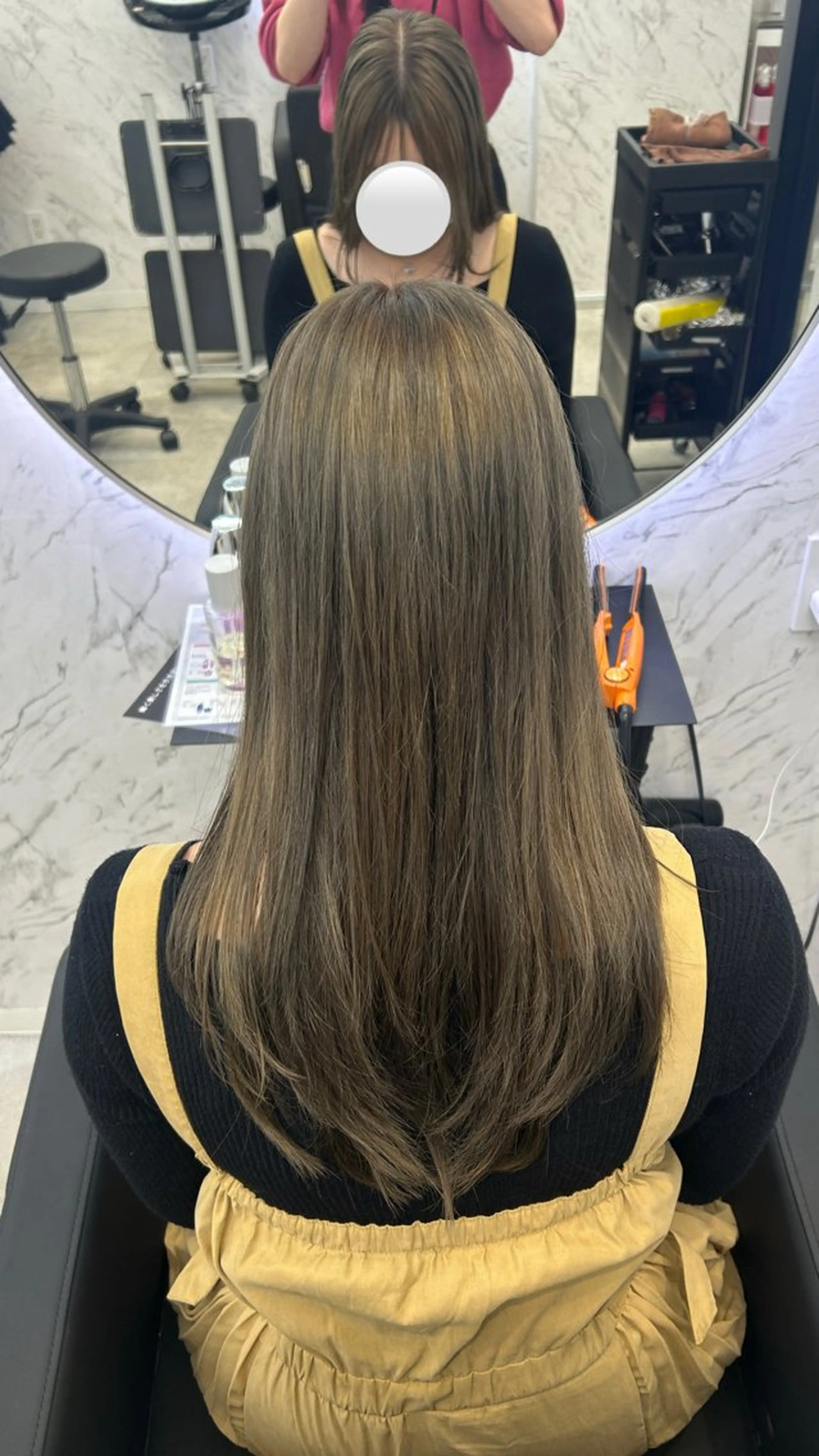 ロング カラー ベージュカラー ブリーチ ダブルカラー ブリーチなしカラー オリーブベージュ ヘアカラー カット¥1100 ✂️MIUのヘアスタイル