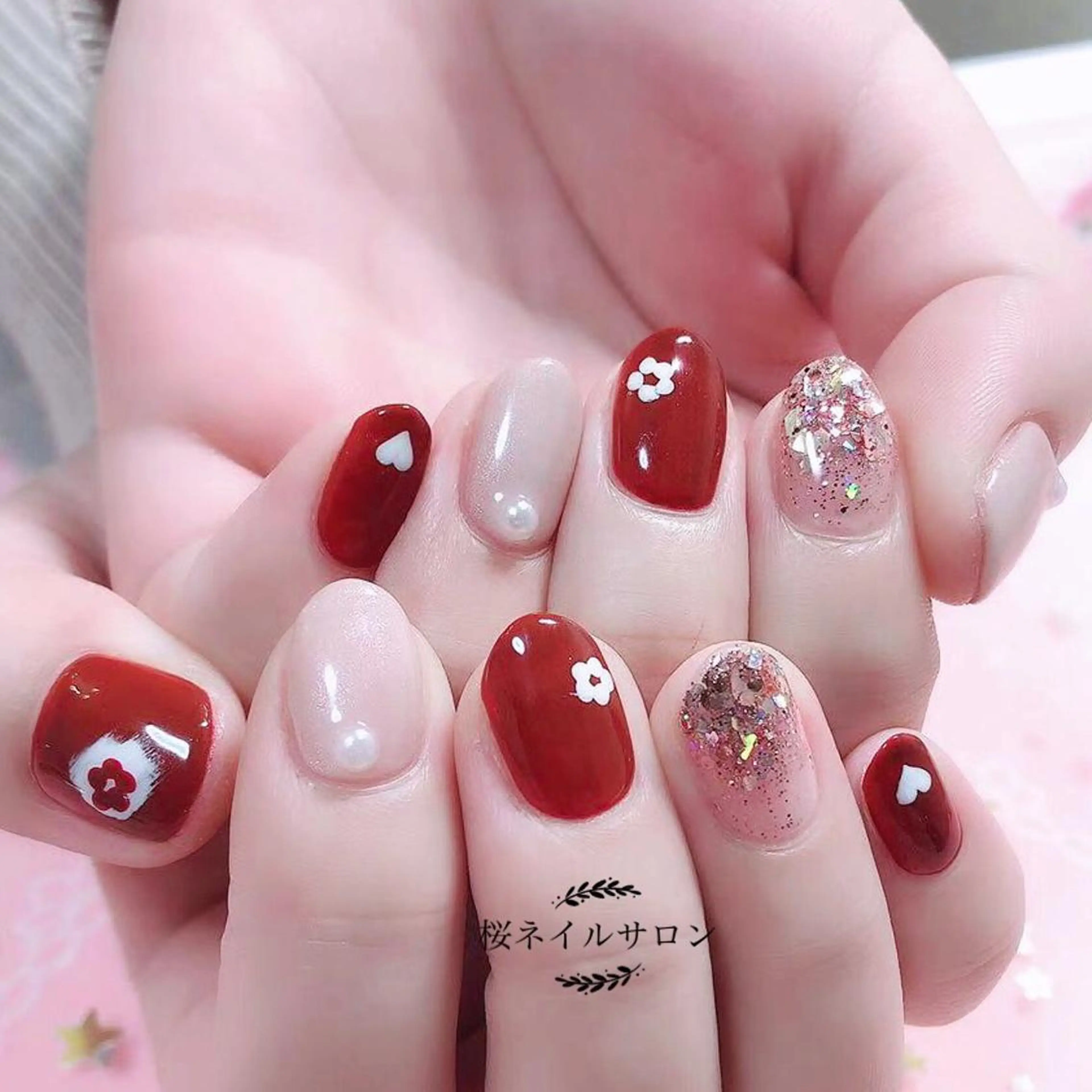 ネイル フラワーネイル MoonNail ユリ🌸のネイルデザイン