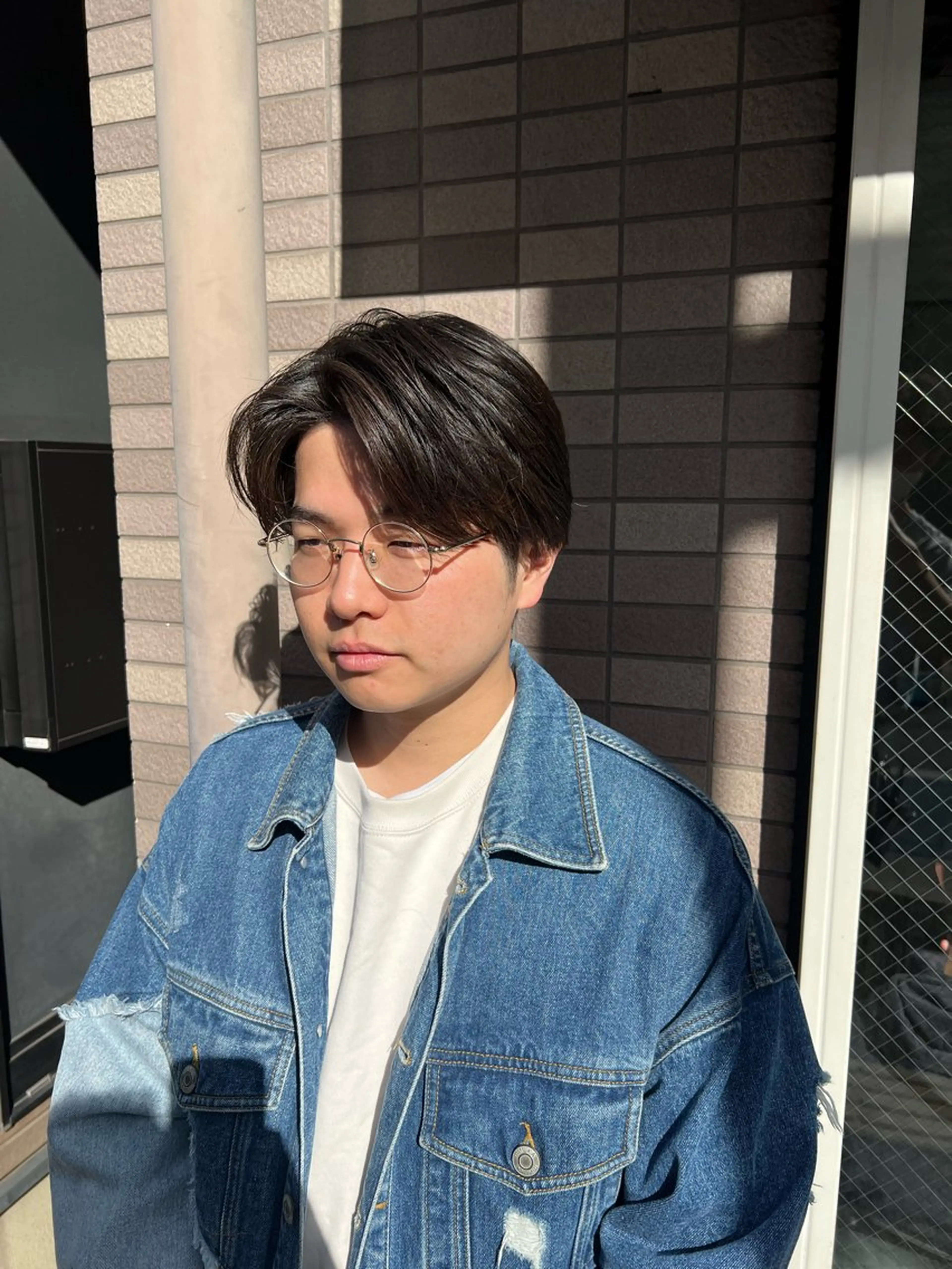 ミディアム メンズ センターパート PERCUT HYUGAのヘアスタイル