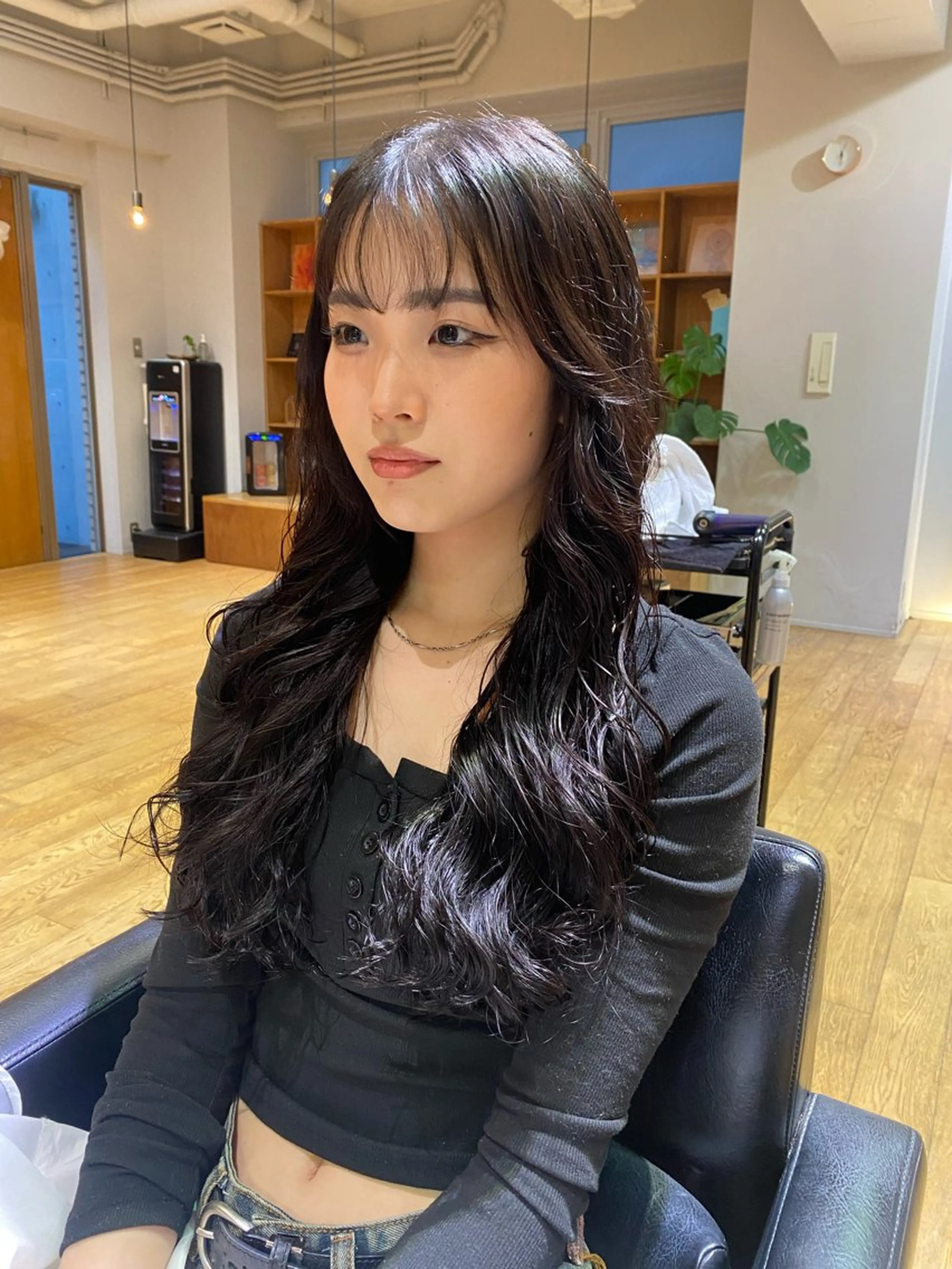 ロング カット パーマ 大人可愛い♡コテ巻き パーマ🌼杉田 萌恵のヘアスタイル