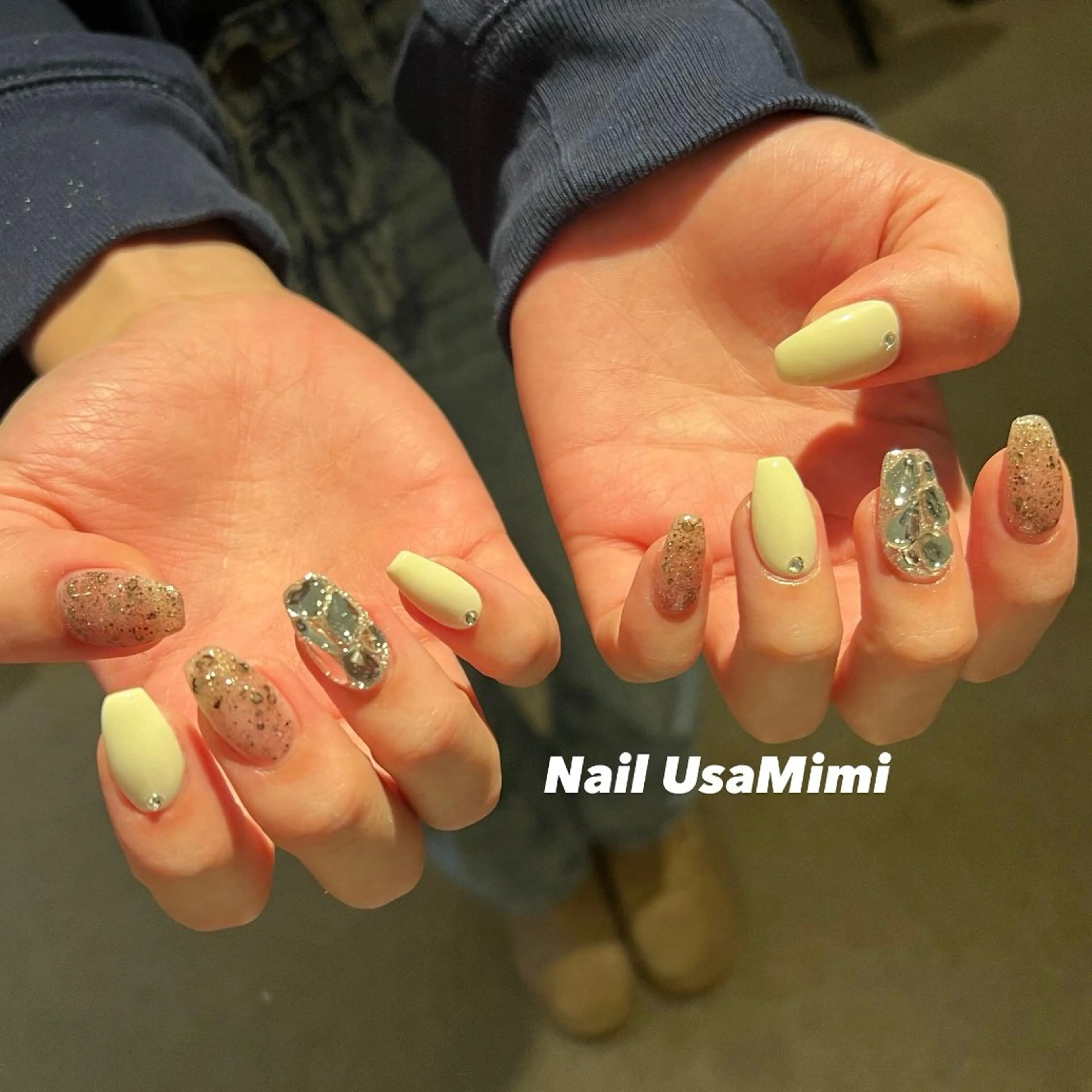 ネイル ジェルネイル マグネットネイル 持ち込み ワンカラーネイル パラジェル 本町ネイルNail UsaMimiのネイルデザイン