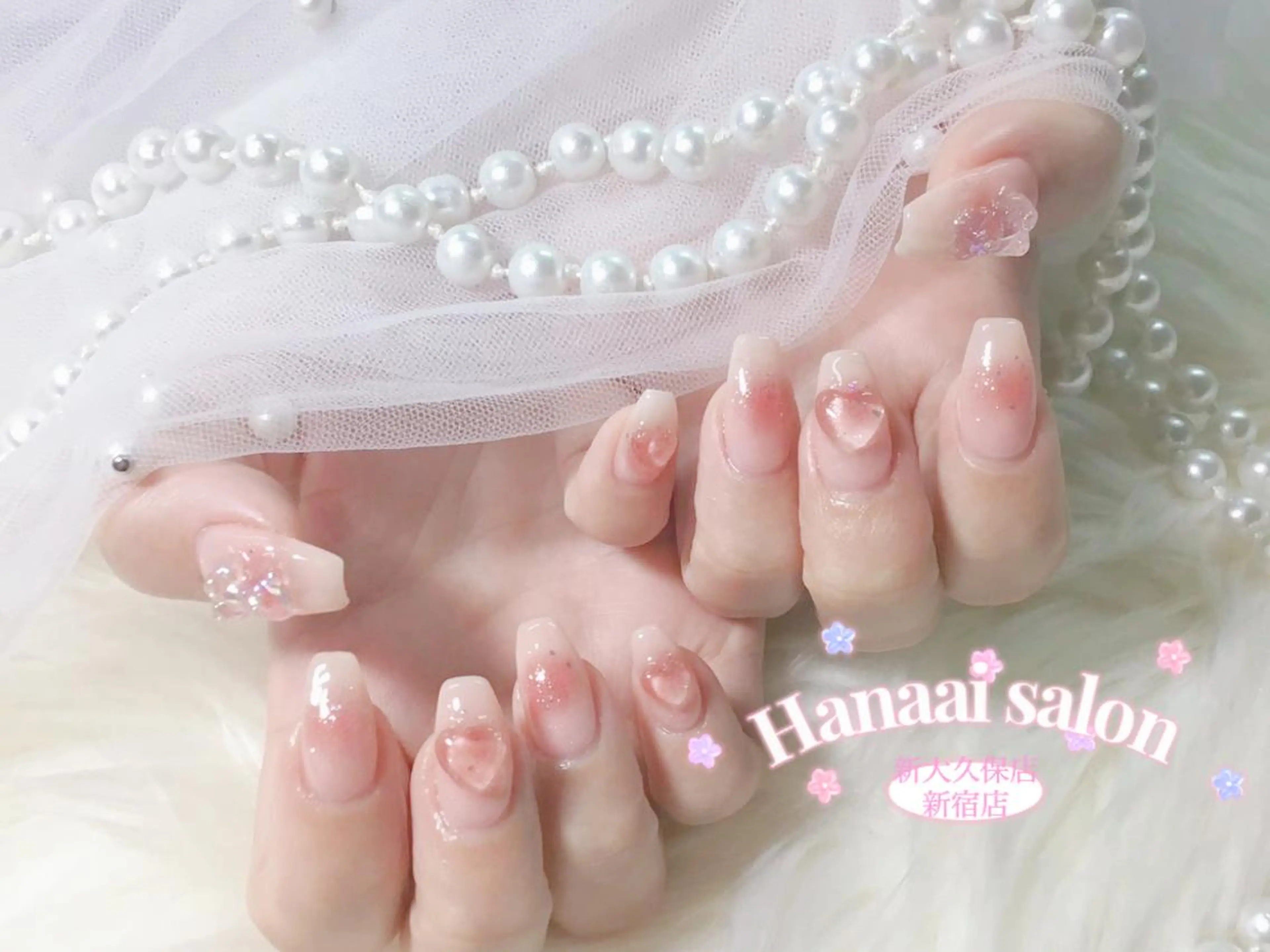 ネイル ジェルネイル 韓国ネイル ピンク 春ネイル ワンホンネイル Hanaai salon あまねのネイルデザイン