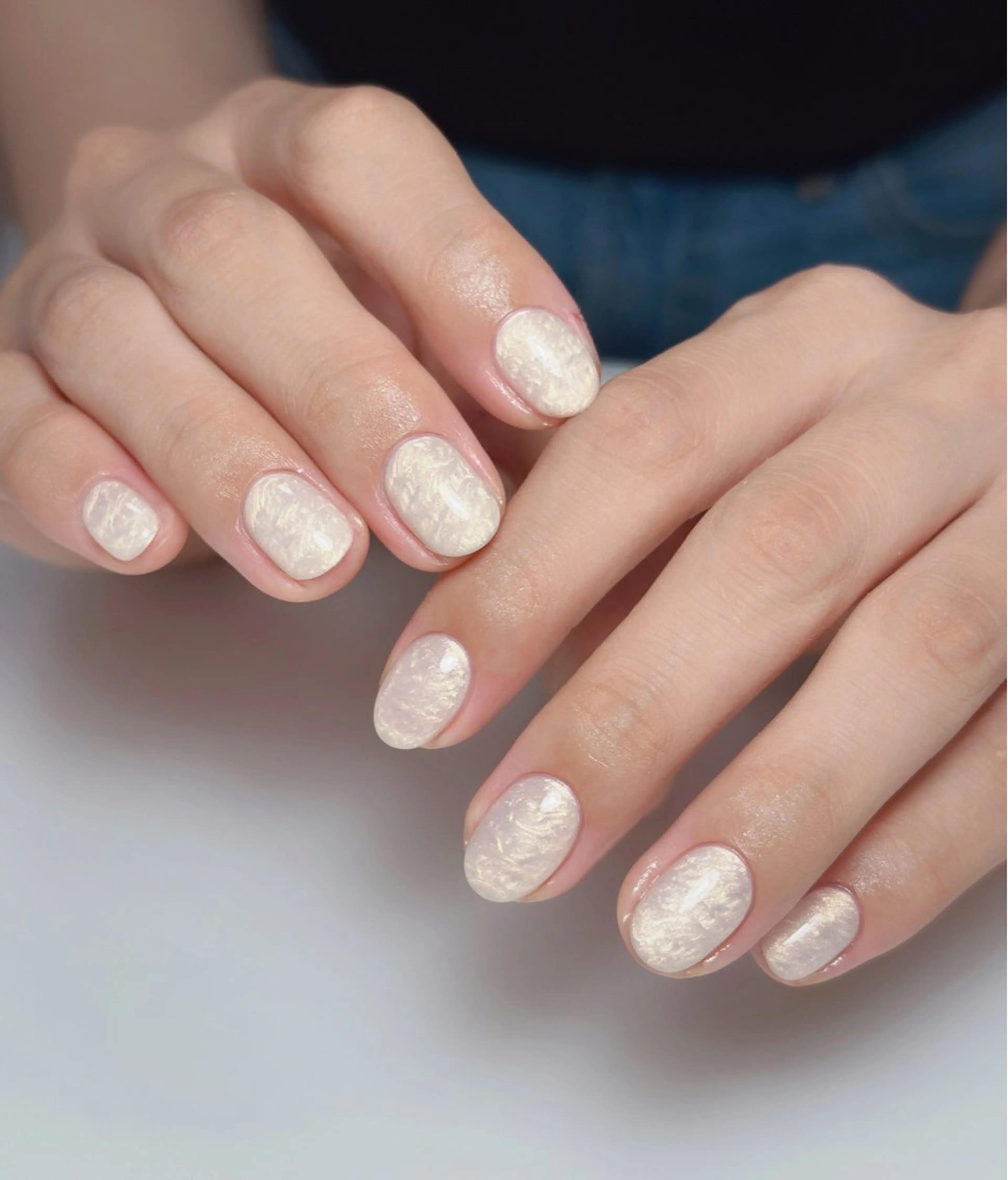 ネイル オーロラネイル 長さ出し フットネイル 韓国ネイル ラメ(グリッター) ハンドネイル 👍thumbs up nail👍のネイルデザイン