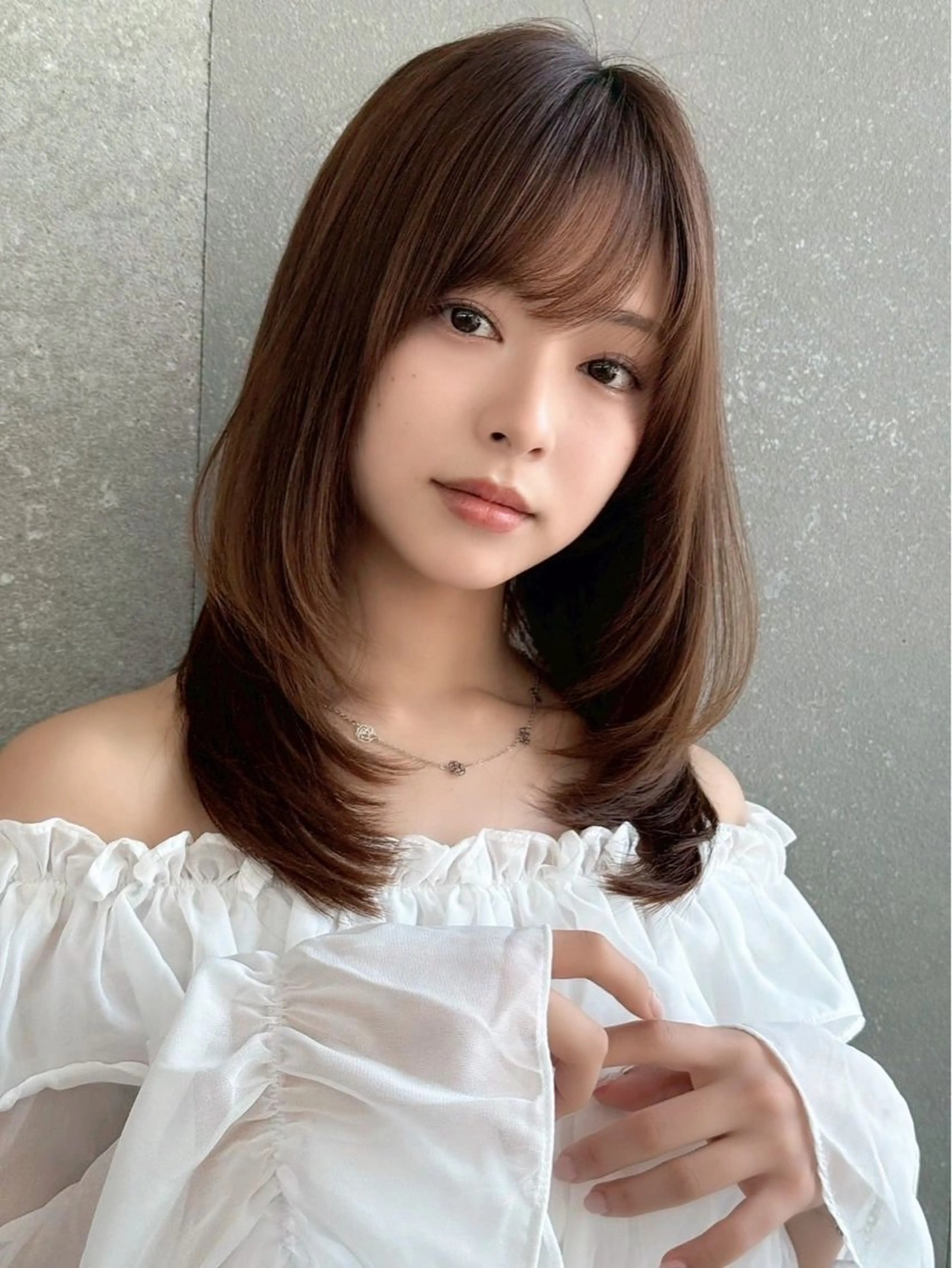 セミロング カラー パーマ セミロングパーマ ベージュカラー ブリーチ ブラウンカラー ショコラベージュ カット ヘアカラー トリートメント ヘアセット 平川 友理/韓国ヘア💘のヘアスタイル