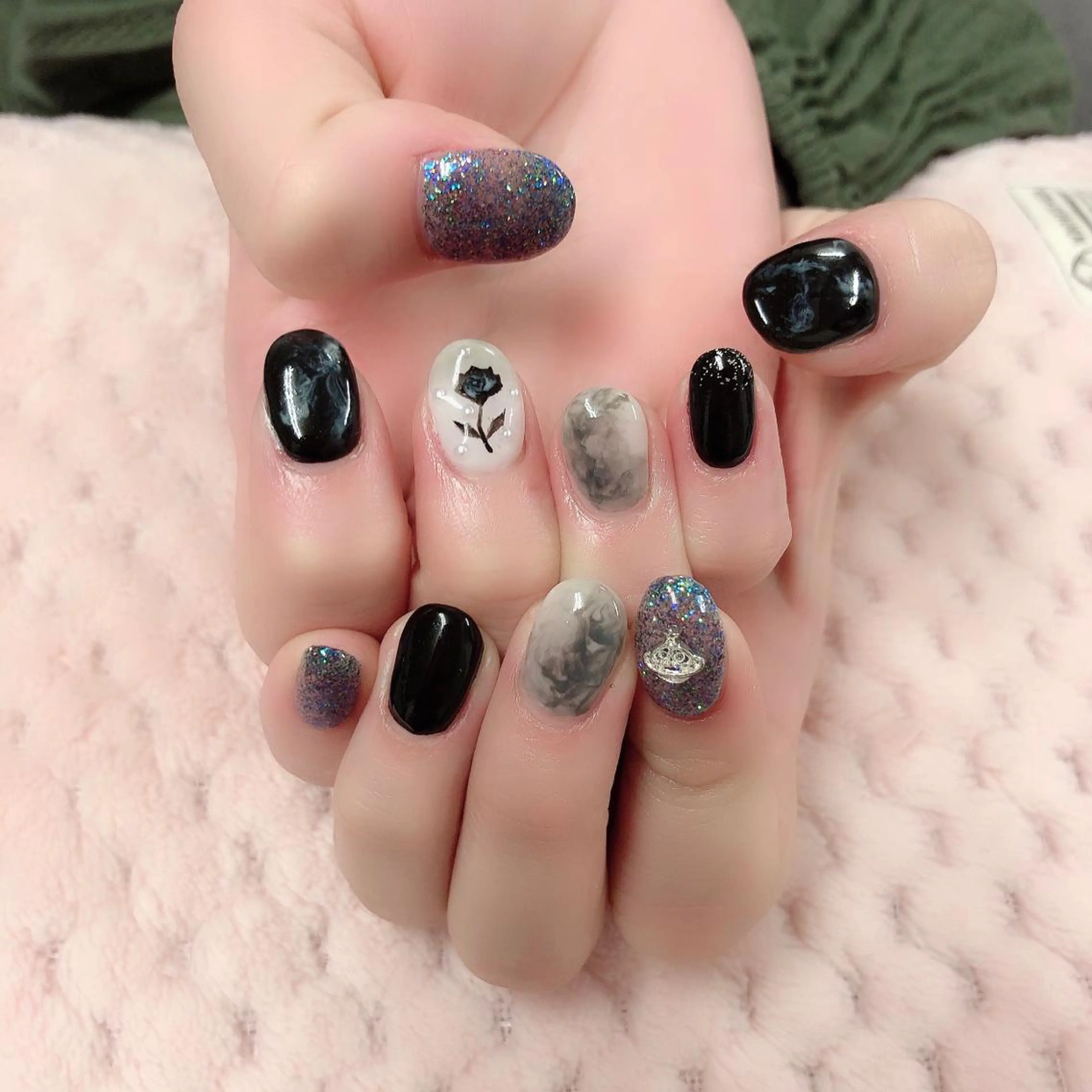 ネイル アートネイル フラワーネイル 持ち込み ニュアンスネイル ono megumiのネイルデザイン