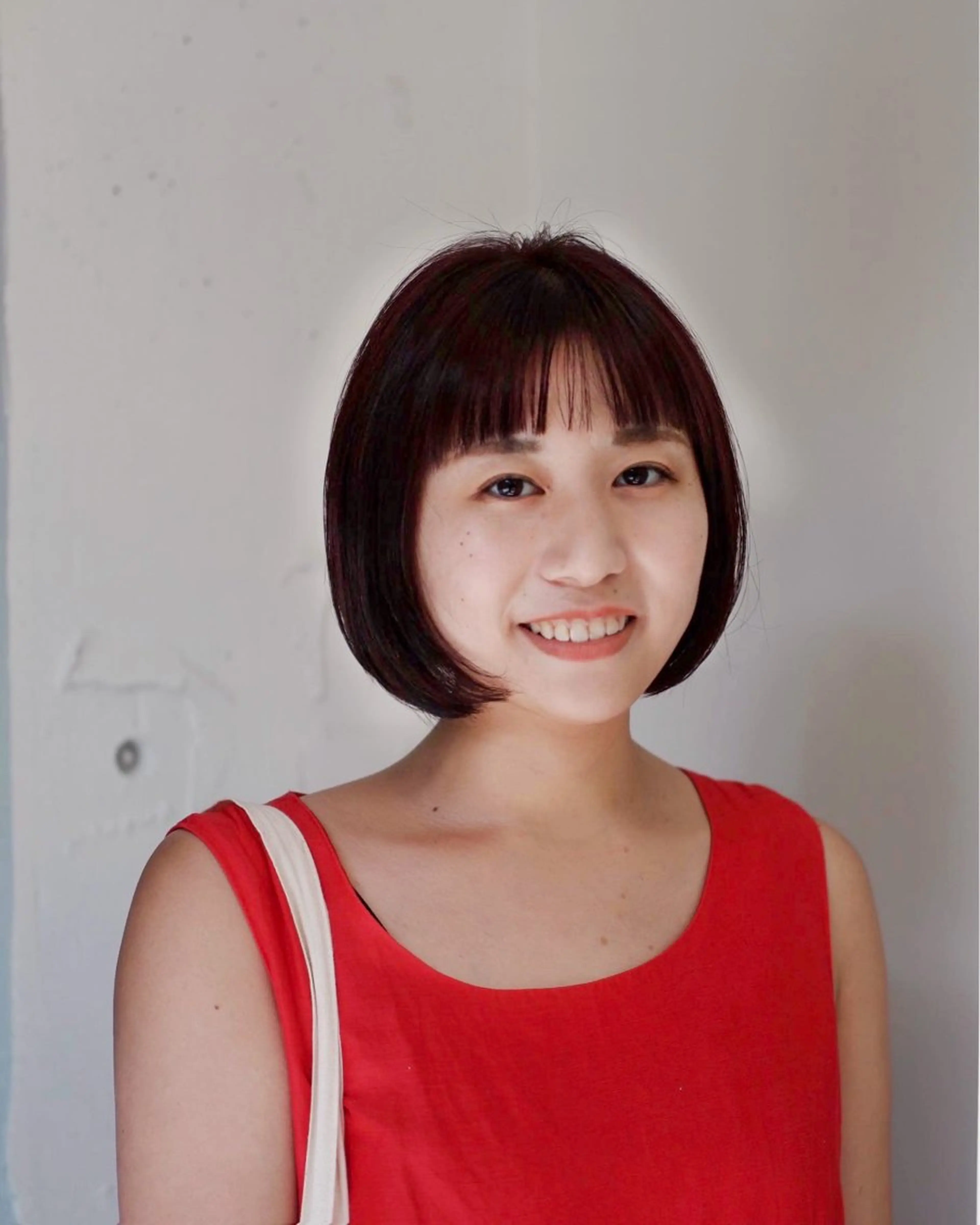 ショート カラー オレンジ ピンクカラー ボブ 大石 沙季のヘアスタイル