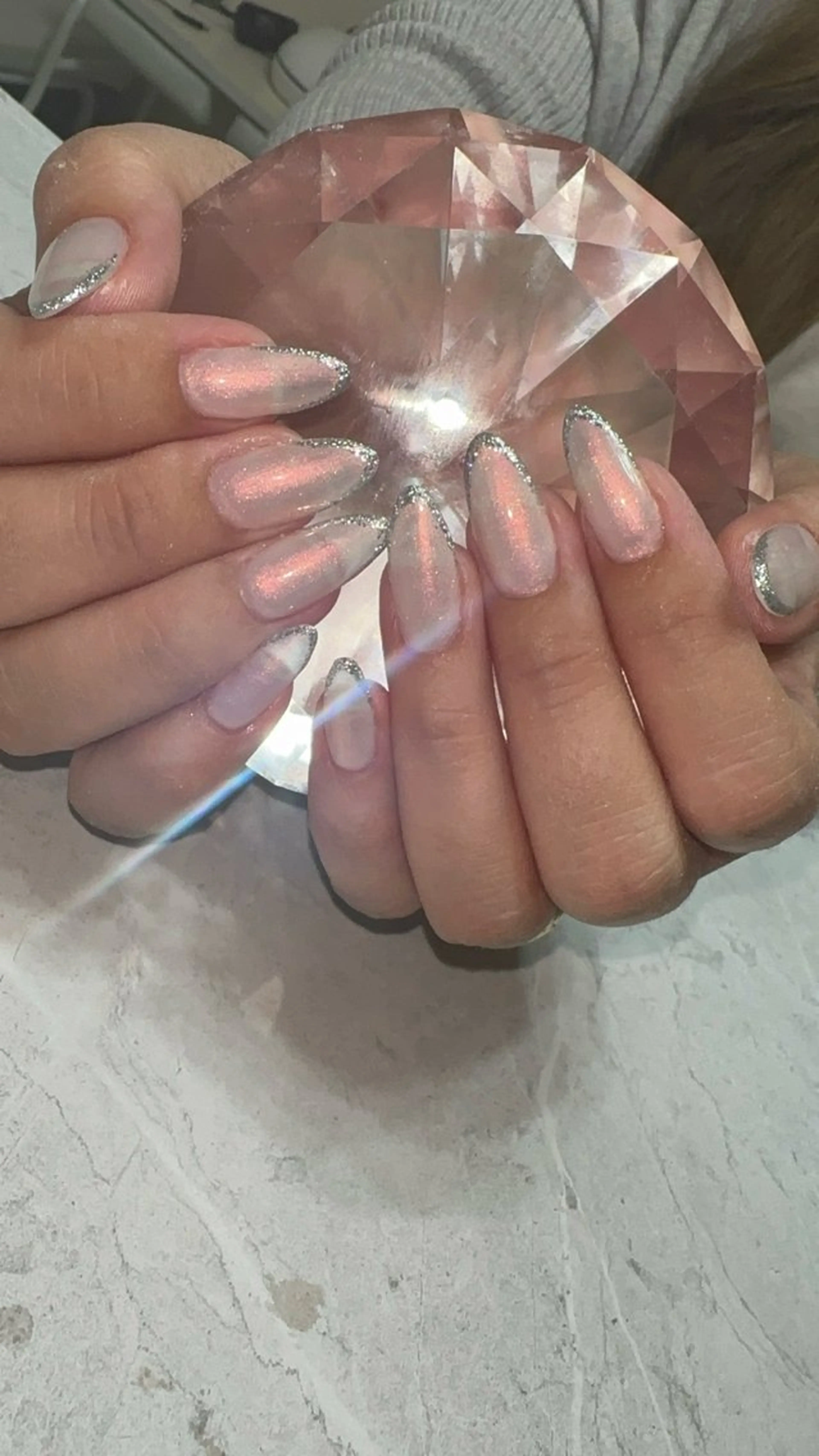 ネイル フレンチネイル キラキラネイル ハンドネイル with nail.のネイルデザイン