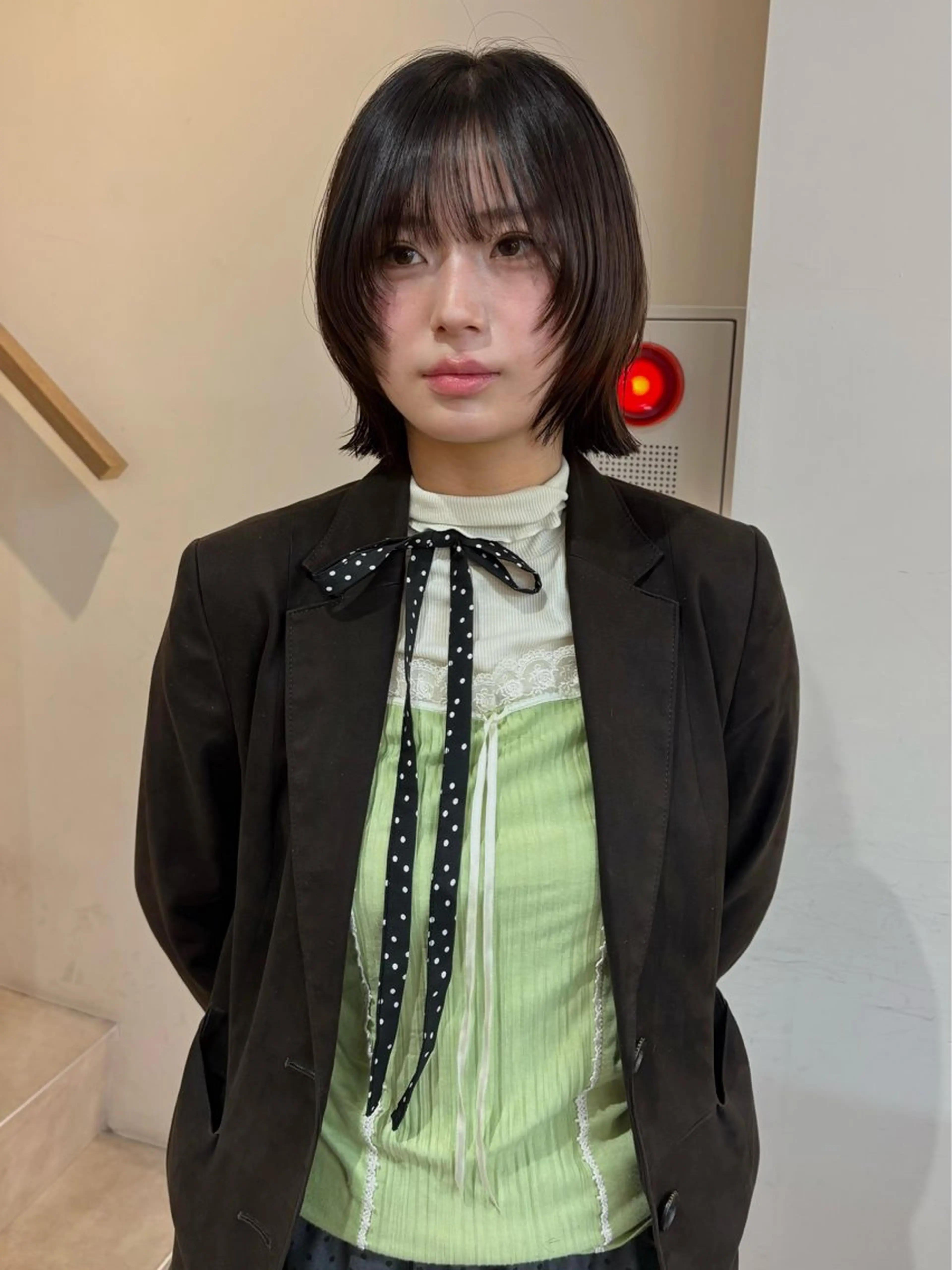 ミディアム カット ヘアカラー 魚谷 綾渚のヘアスタイル