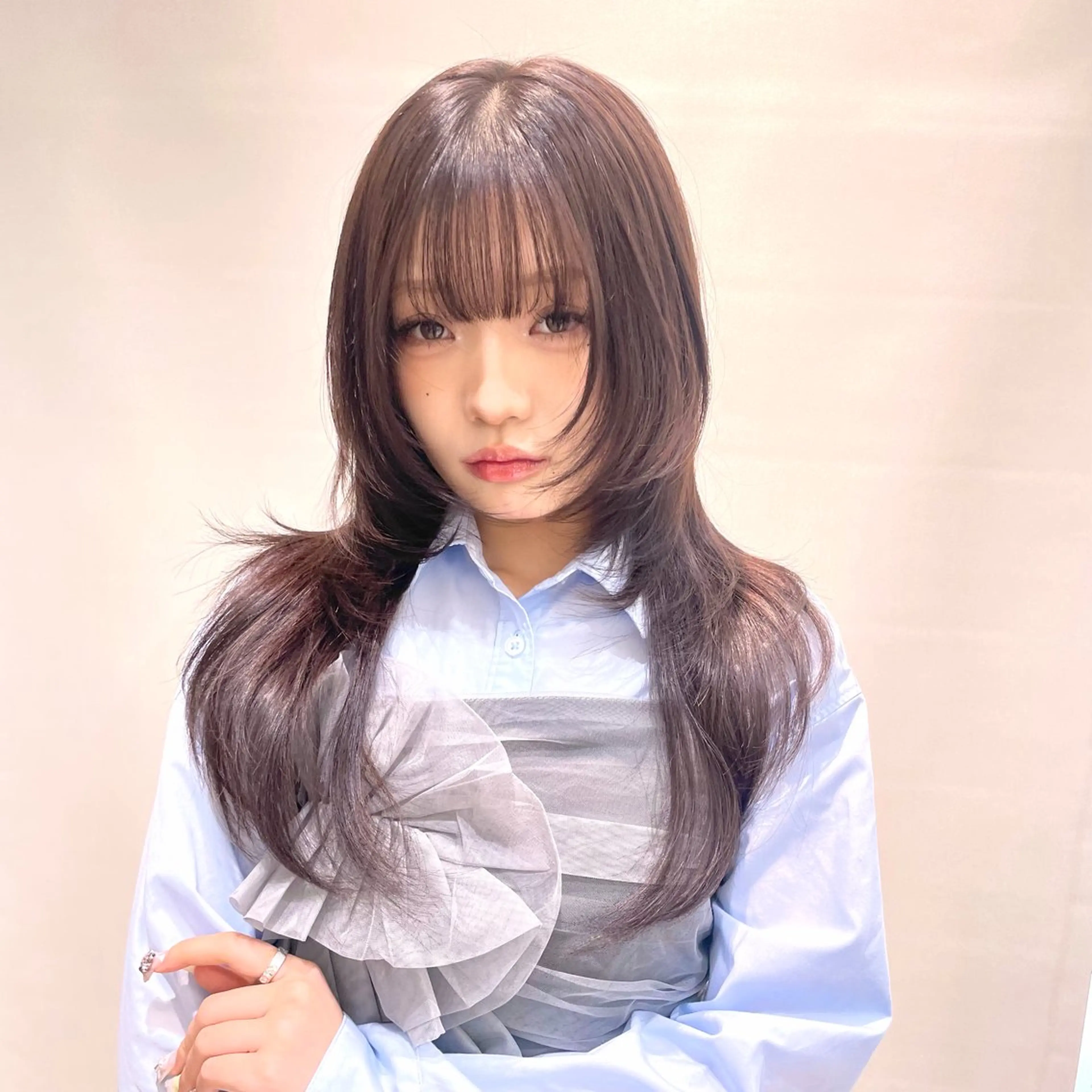 ロング カット 縮毛矯正 トリートメント 韓国/ハッシュカット /レイヤー🧸‎千純のヘアスタイル