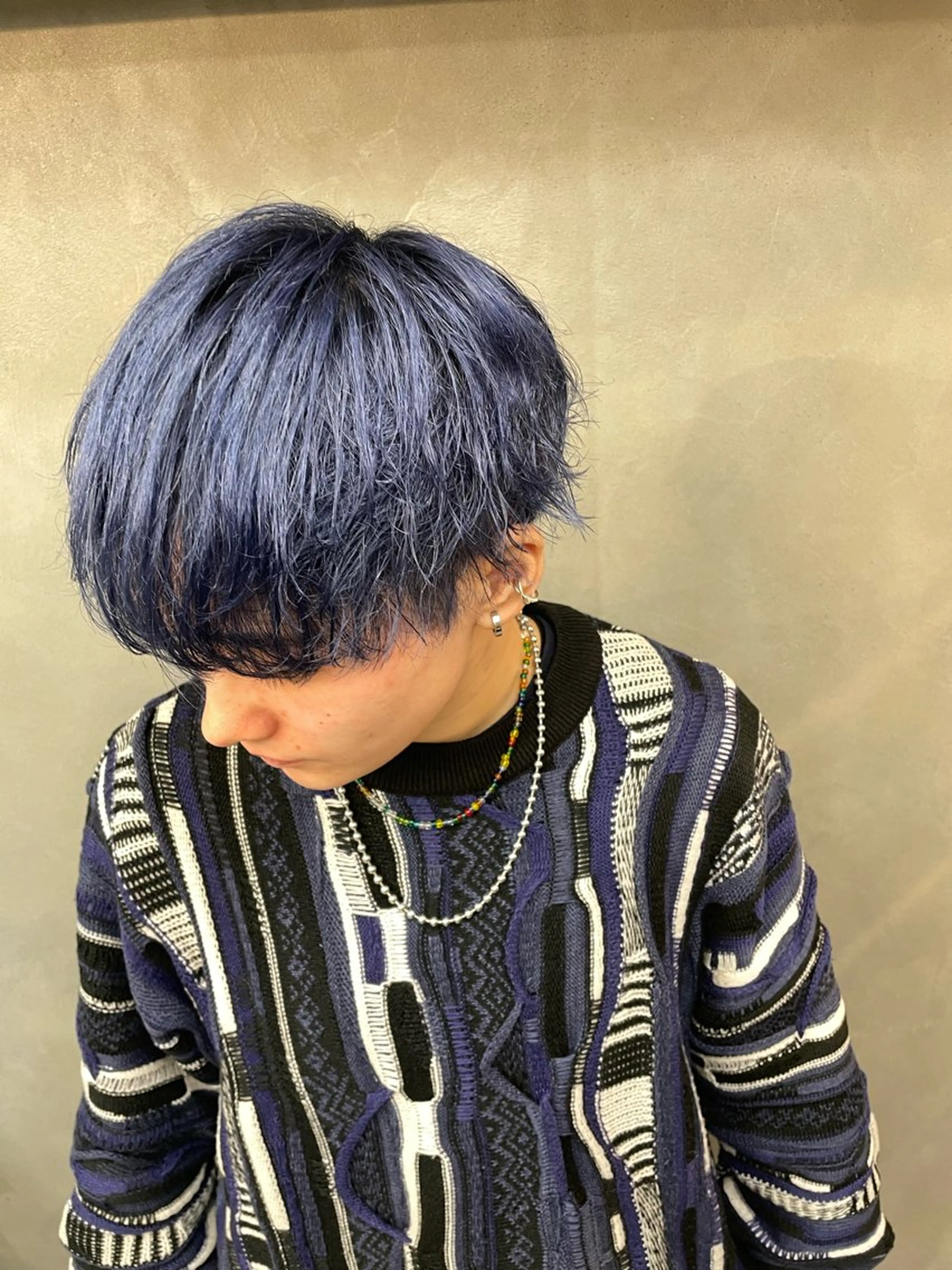 ショート カラー メンズ ブルーカラー ヘアカラー エクステ/コーンロウ KURUMI⛓️🔥のヘアスタイル