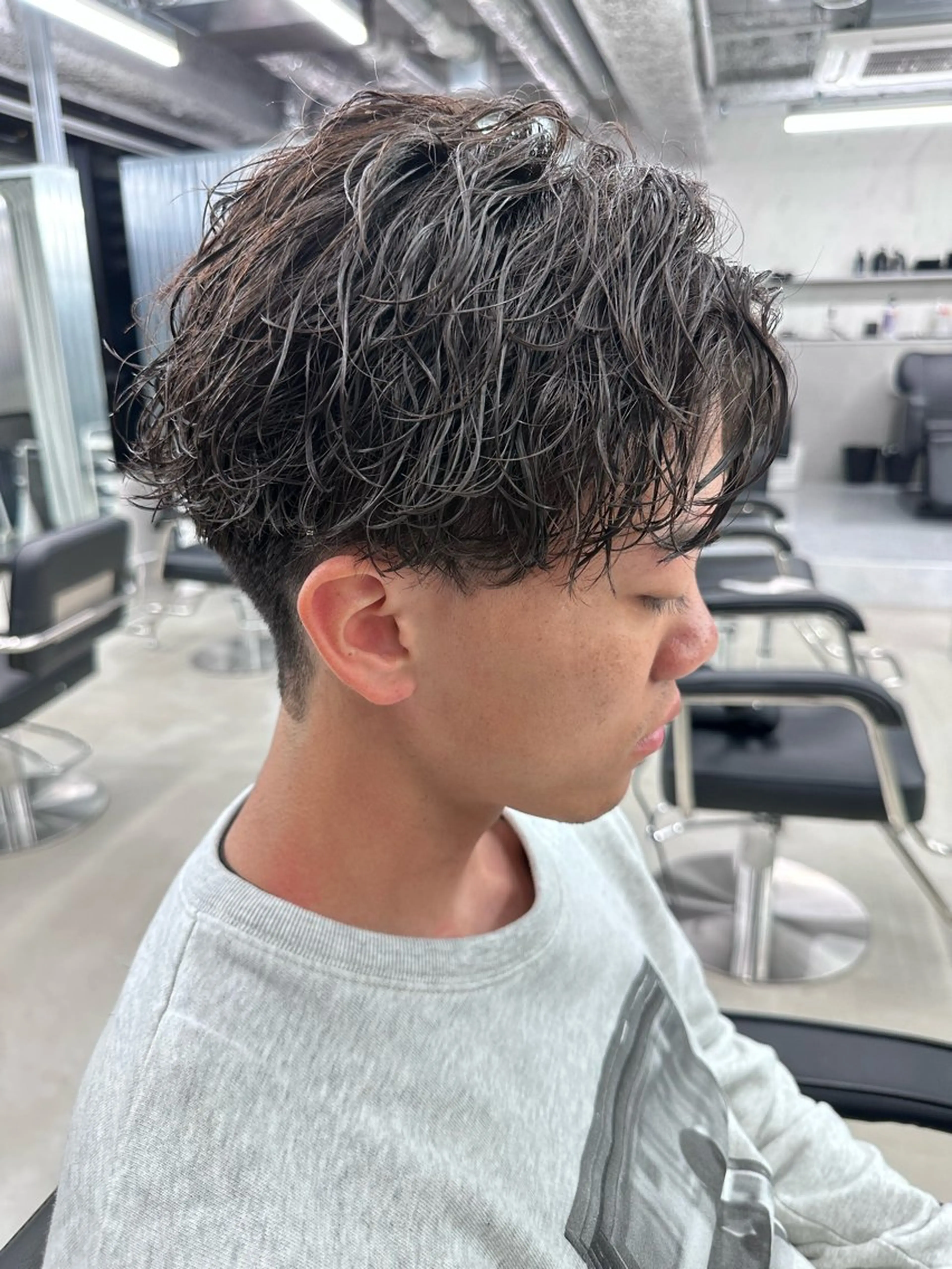 ショート パーマ メンズ メンズパーマ ダブルカラー/ シャドウ/渡辺のヘアスタイル