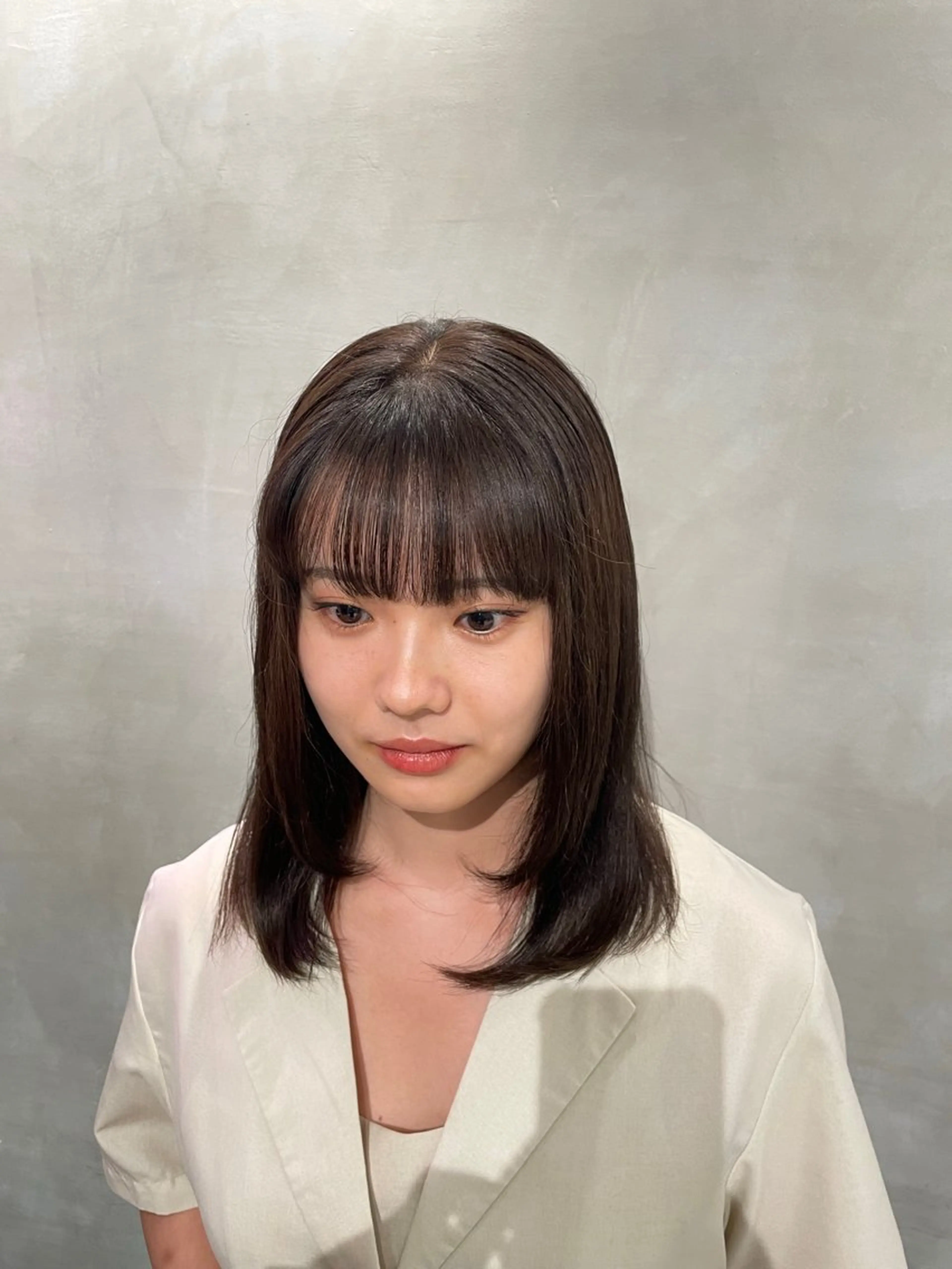 セミロング ヘアカラー トリートメント メンズ縮毛矯正 ブリーチカラー/まやのヘアスタイル