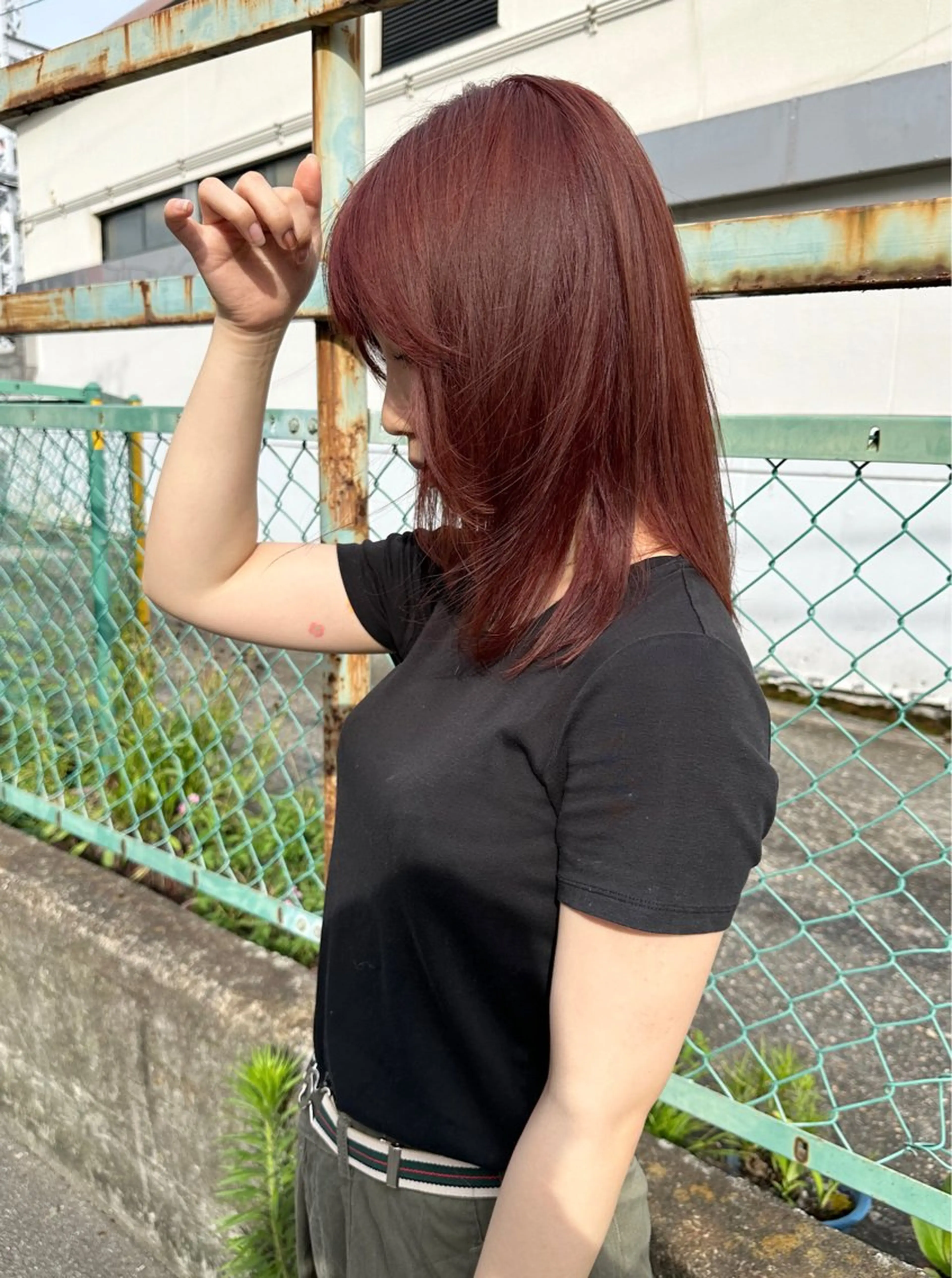 ミディアム カラー ブラウンカラー レッドカラー レッドブラウン カット ヘアカラー トリートメント 田中 泰正のヘアスタイル