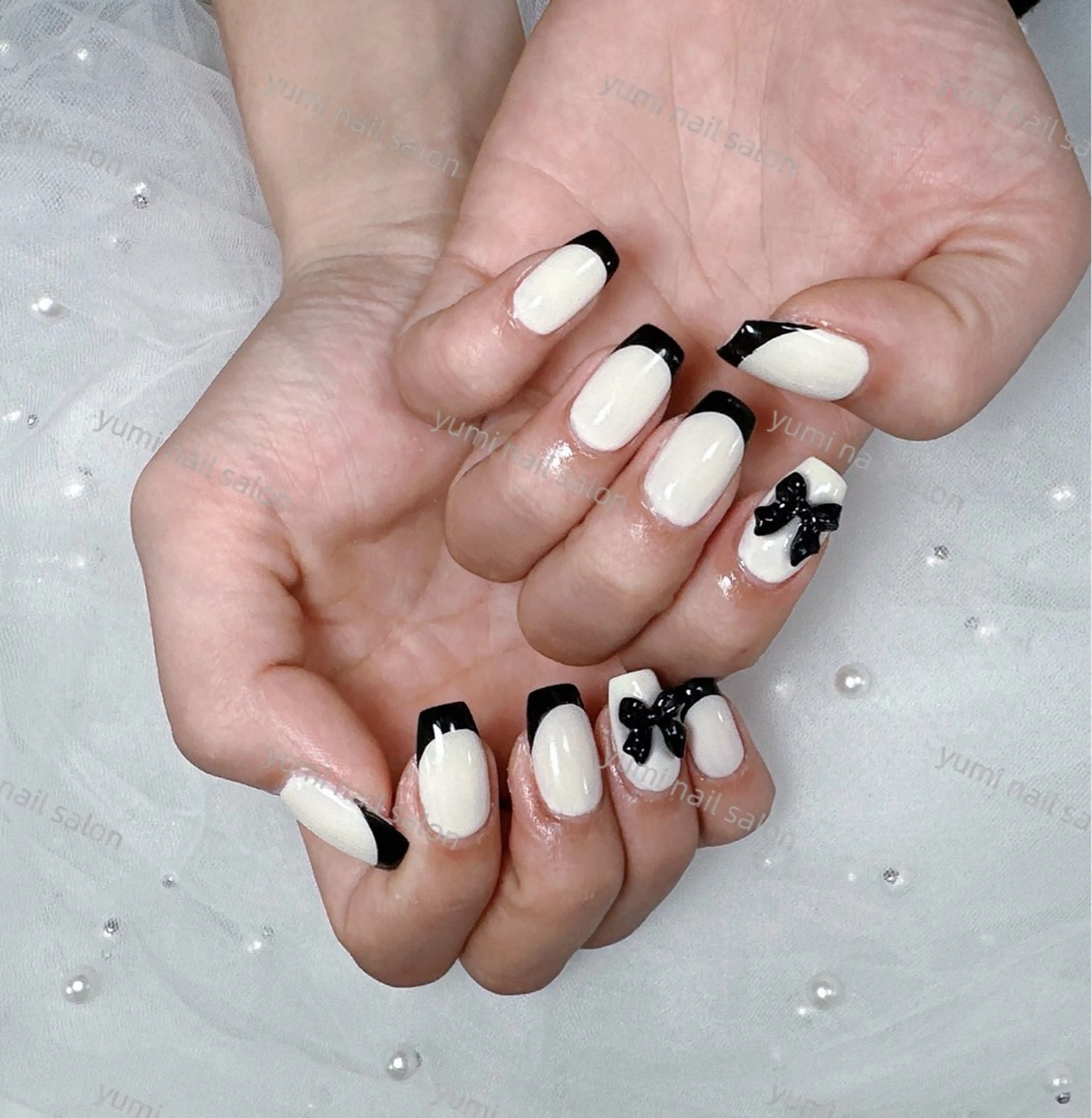 ネイル shineジェル& チップ長さだしのネイルデザイン