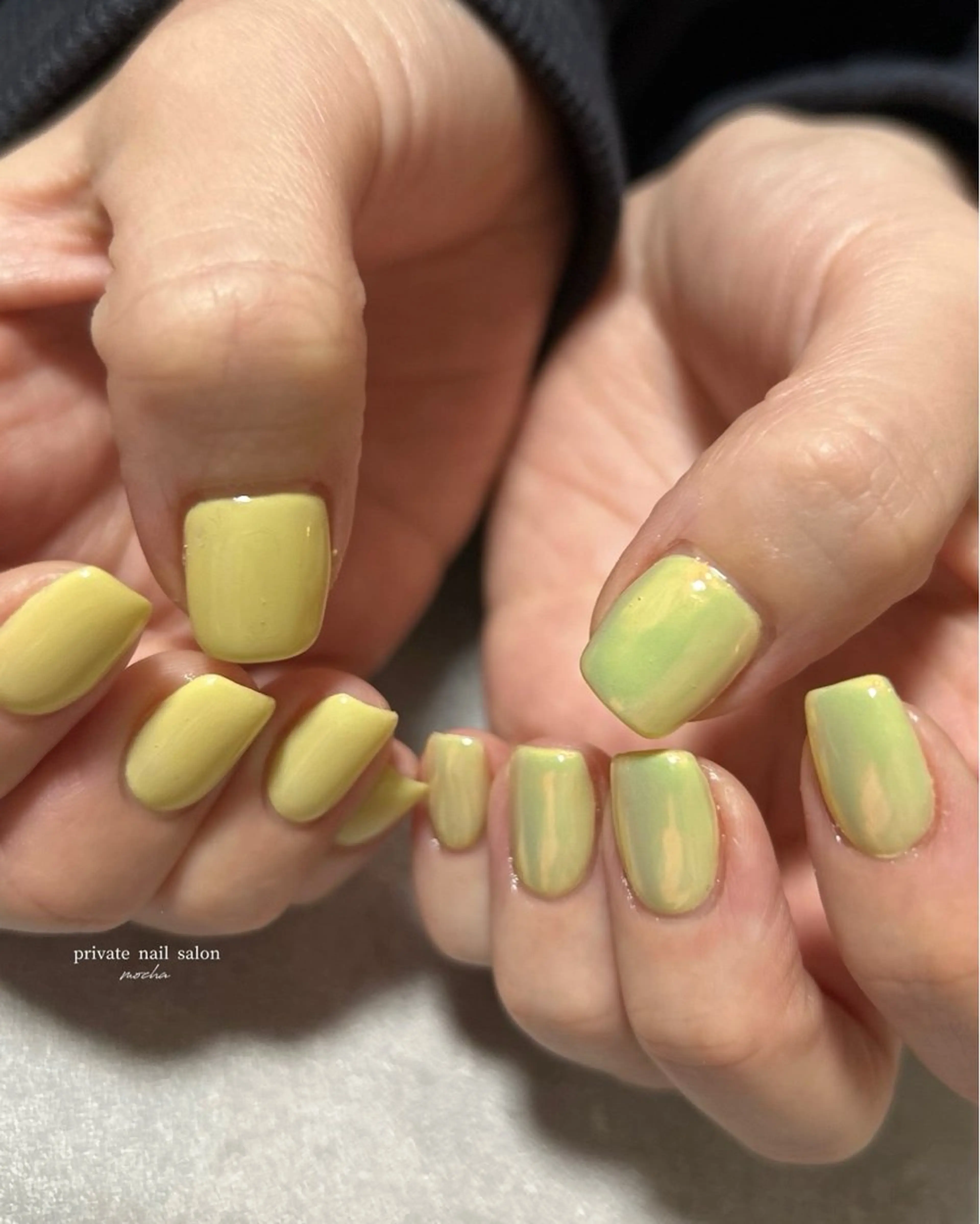 ネイル カジュアル フレンチネイル マグネットネイル ミラーネイル ニュアンスネイル ハンドネイル mocha nailのネイルデザイン
