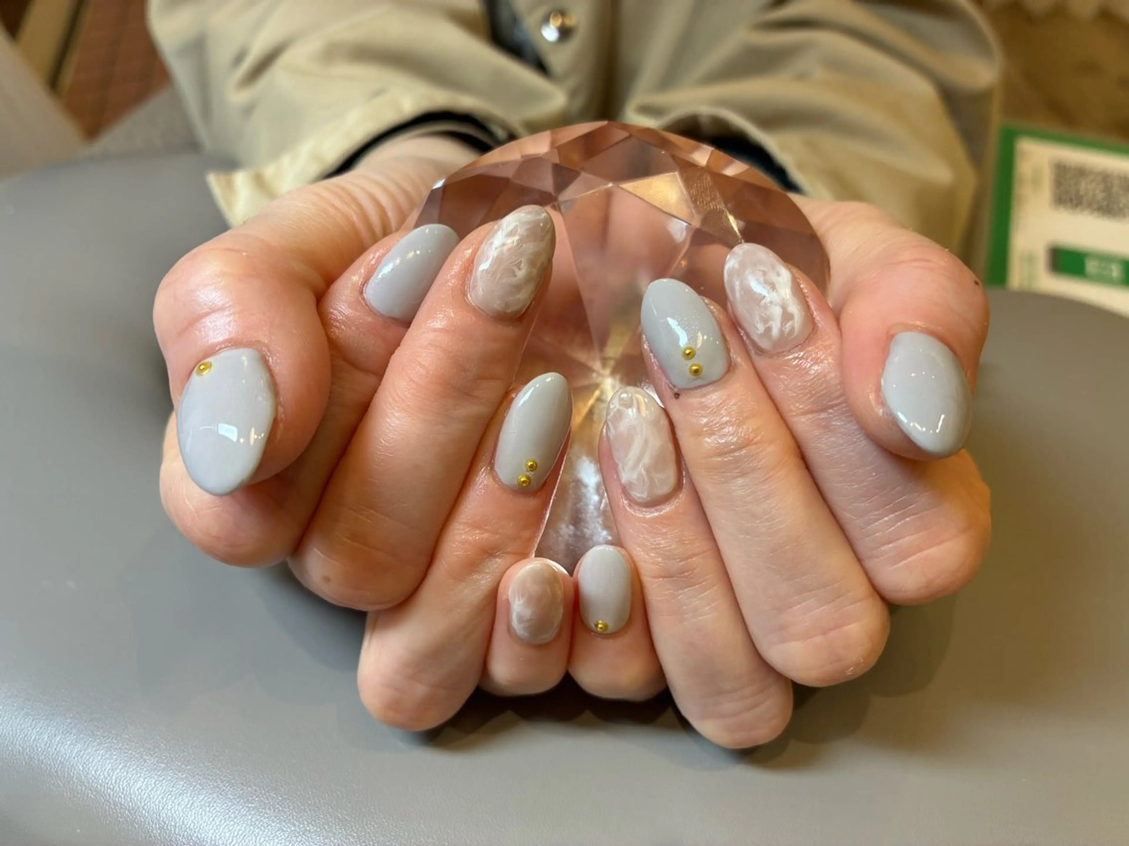 ネイル アートネイル 大理石ネイル(マーブル) ハンドネイル ECRLN Atsumiのネイルデザイン