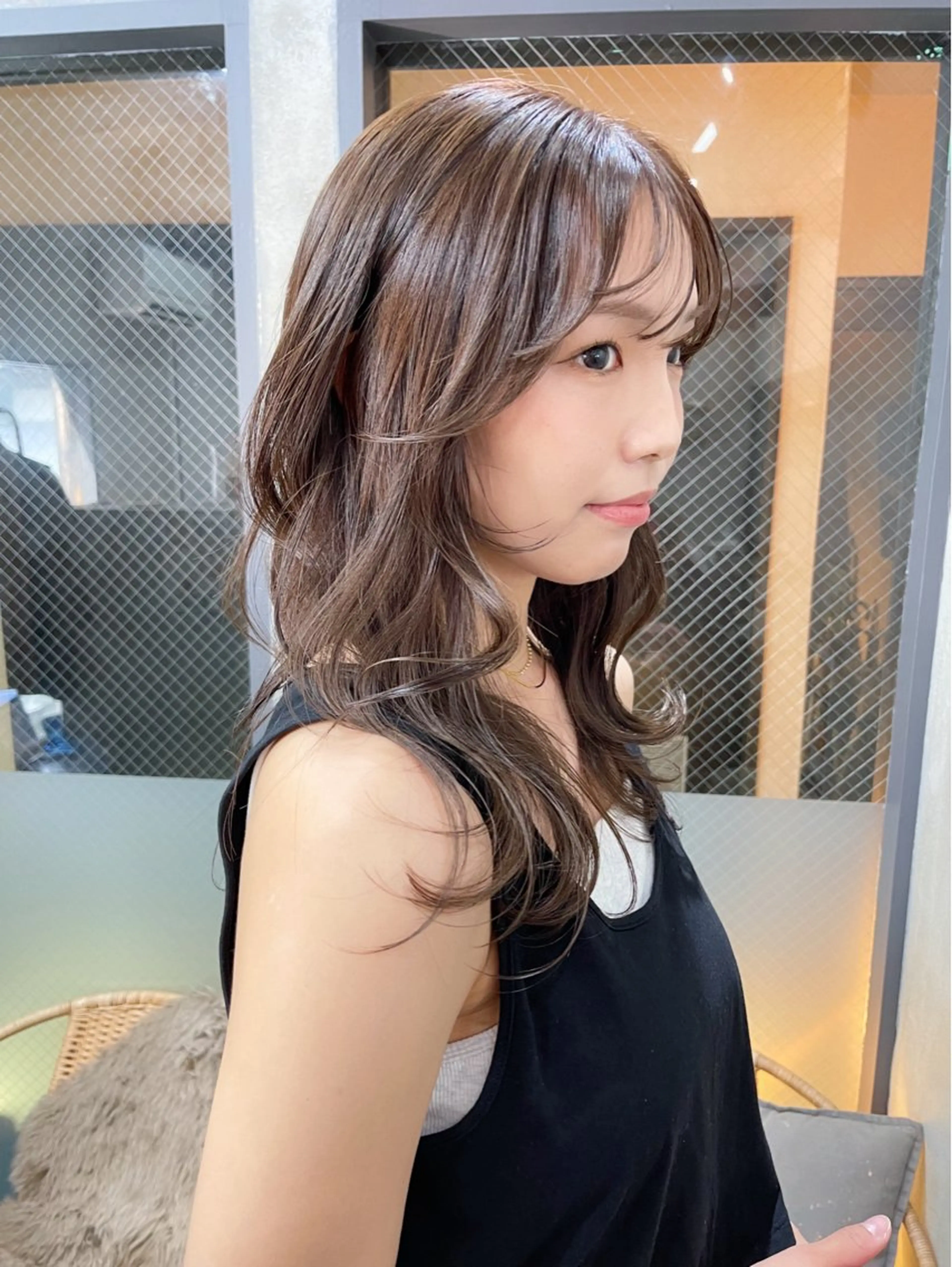 セミロング カラー レイヤーカット カット ヘアカラー トリートメント AiM 大名　似合わせカットのヘアスタイル