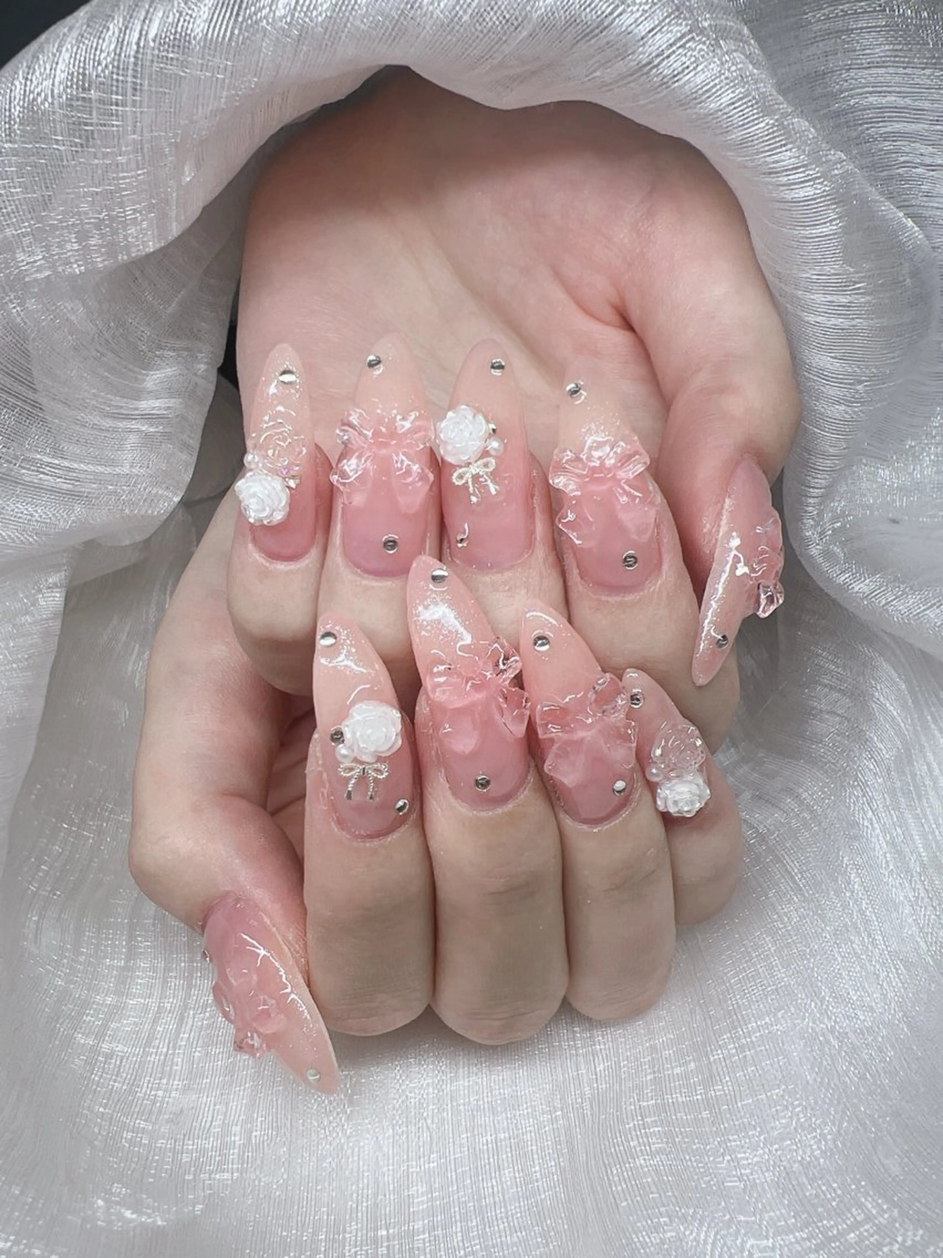 ネイル ハンドネイル Lee Nails チップ長さだし専門店のネイルデザイン