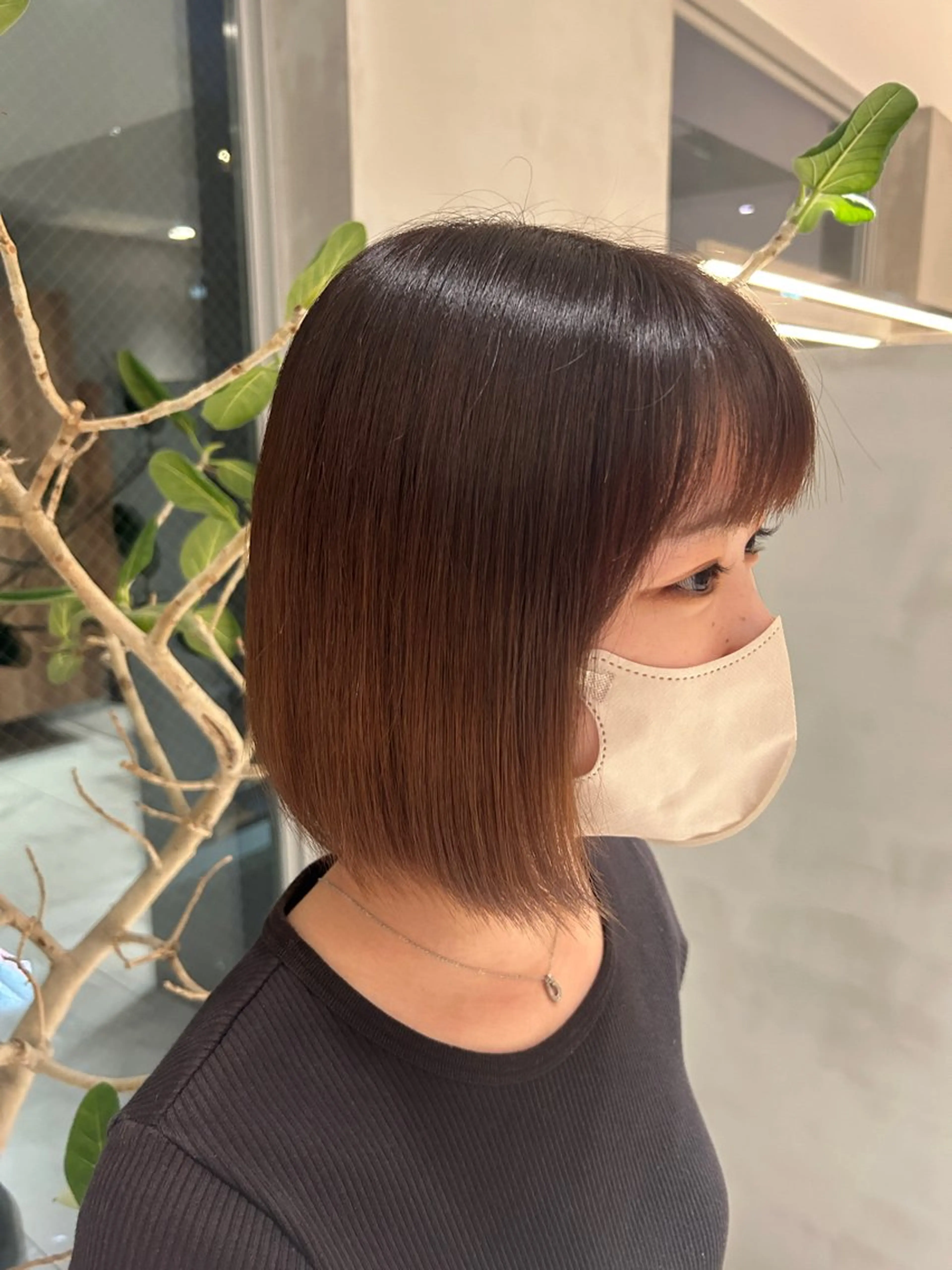 ミディアム れんか/ボブ/レイヤ ー/ベージュ/艶髪のヘアスタイル