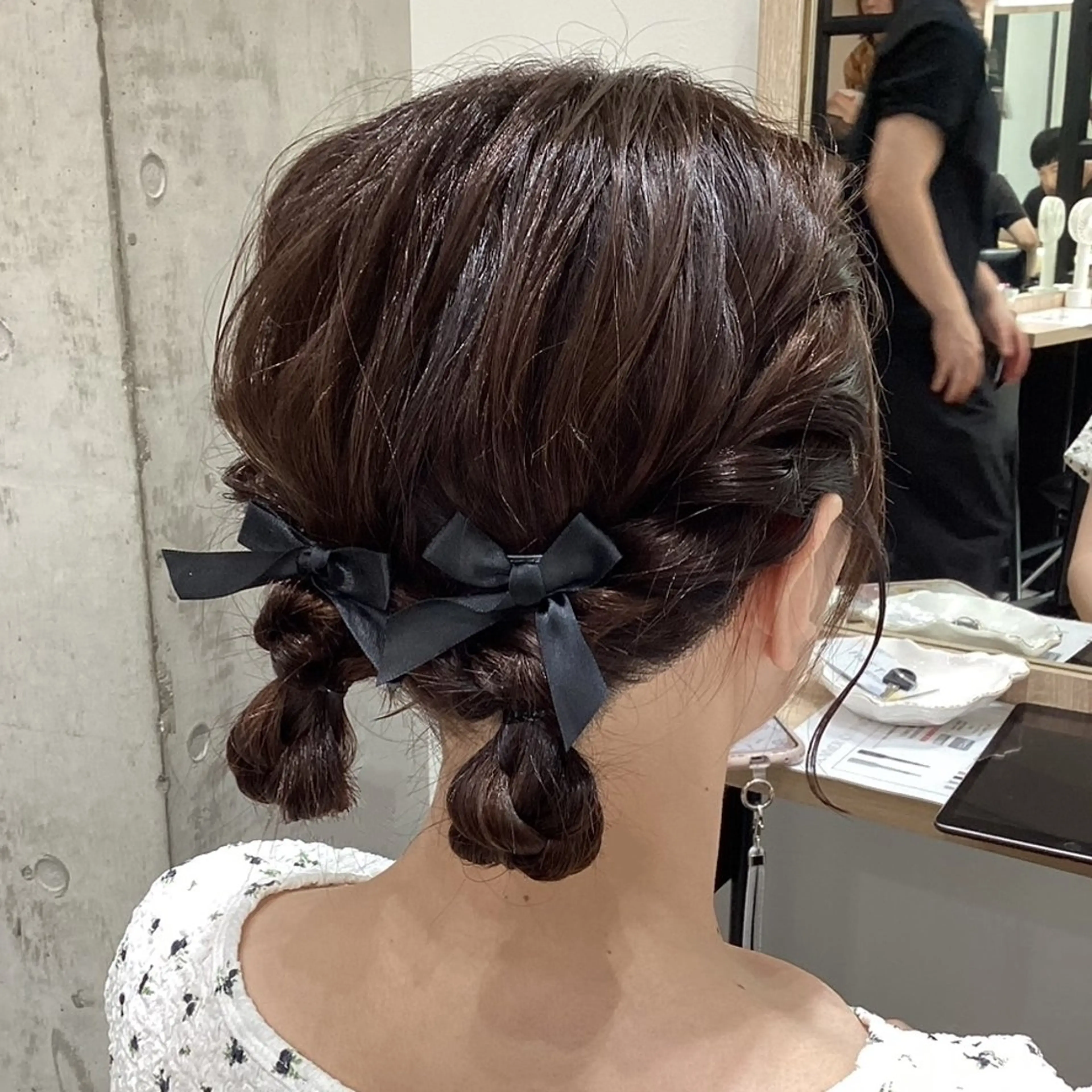 ミディアム ヘアアレンジ ヘアセット ヘアアレンジ/柔らか 艶カラー/AKARIのヘアスタイル