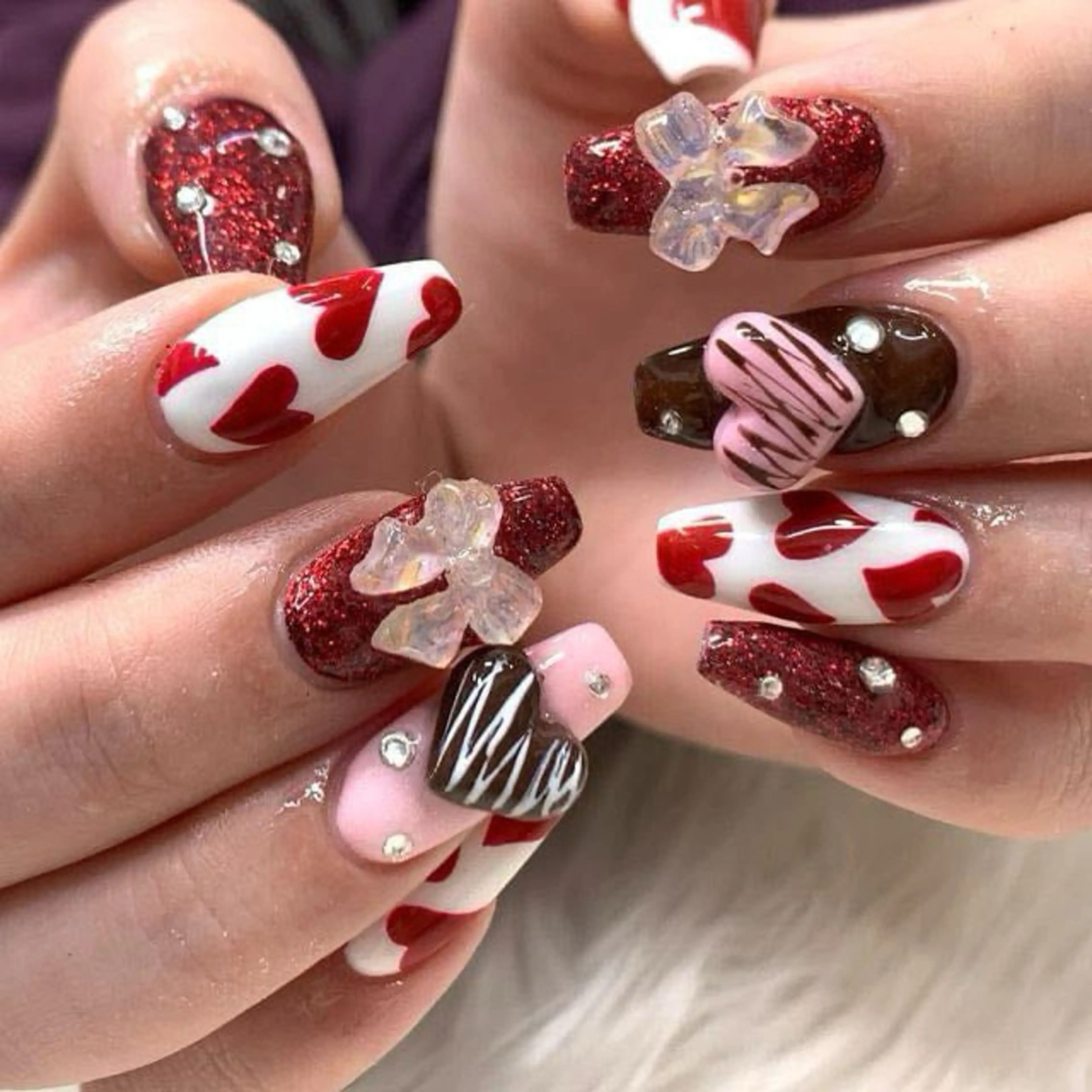 ネイル 長さ出し グラデーション キラキラネイル マグネットネイル ミラーネイル Lee Nails チップ長さだし専門店のネイルデザイン