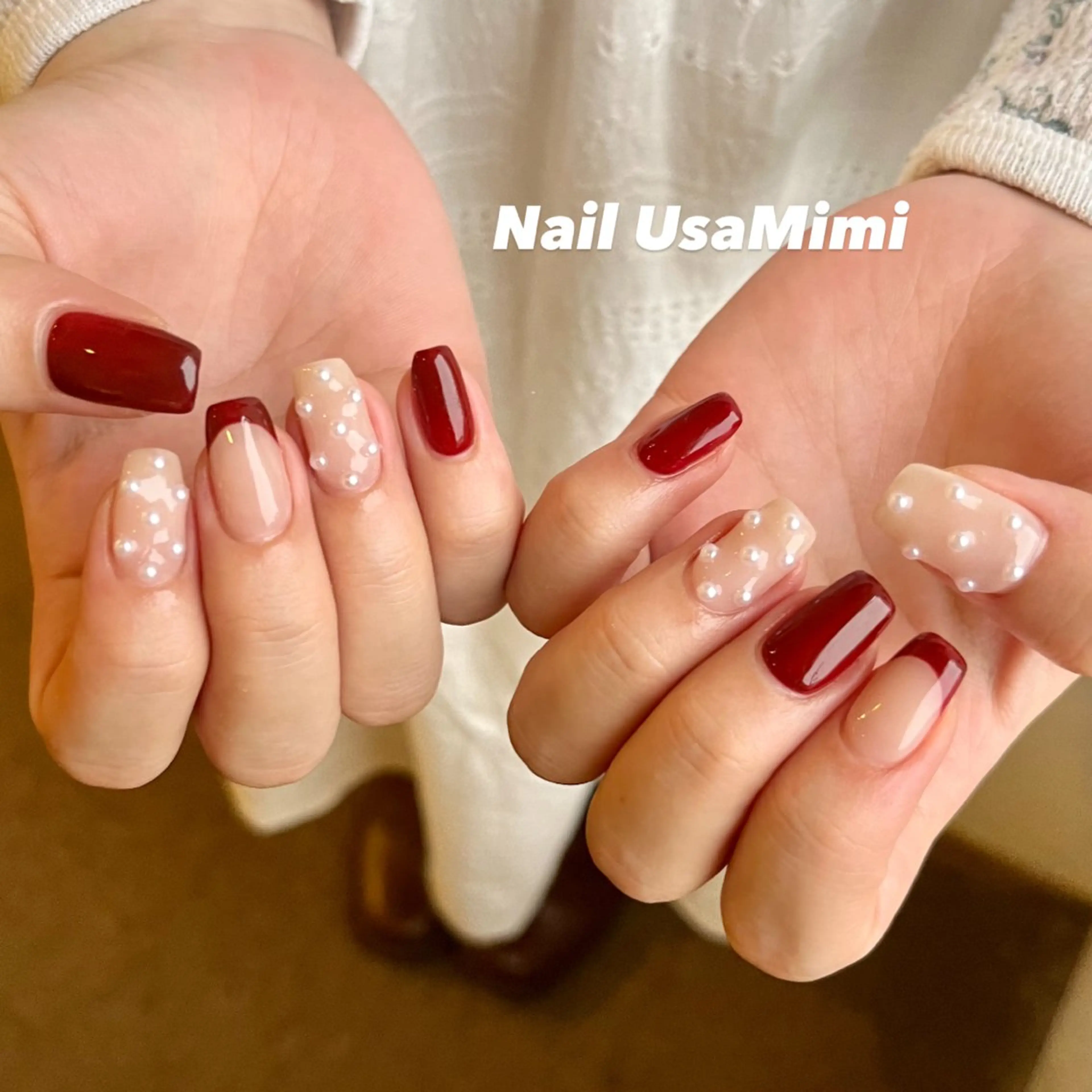 ネイル ボルドー ハンドネイル Nail Usa Mimi ASAKOのネイルデザイン