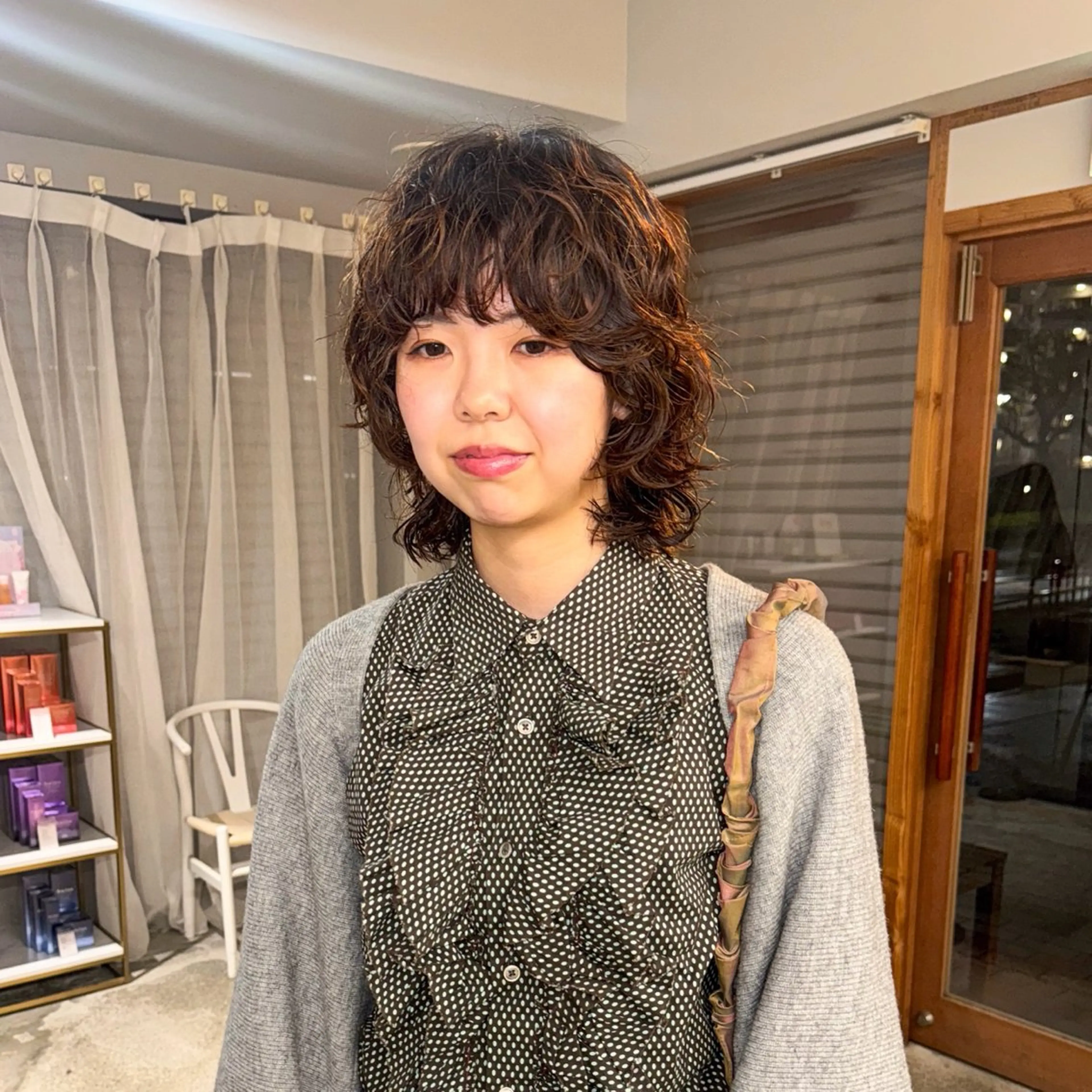 パーマ+デザインカット+プレトリートメント ¥15450→¥12800の写真