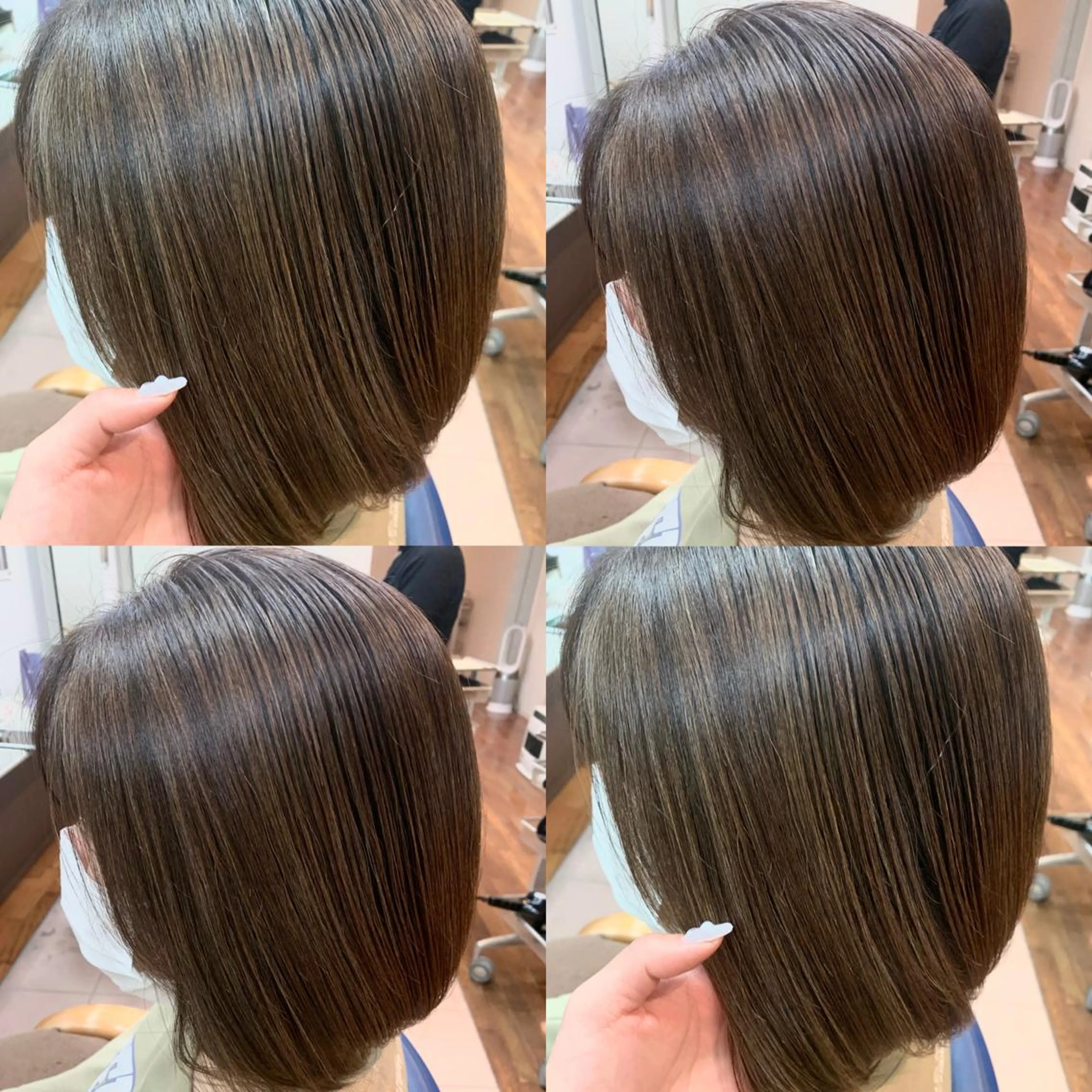 ミディアム ハイライト 小澤 志穂のヘアスタイル