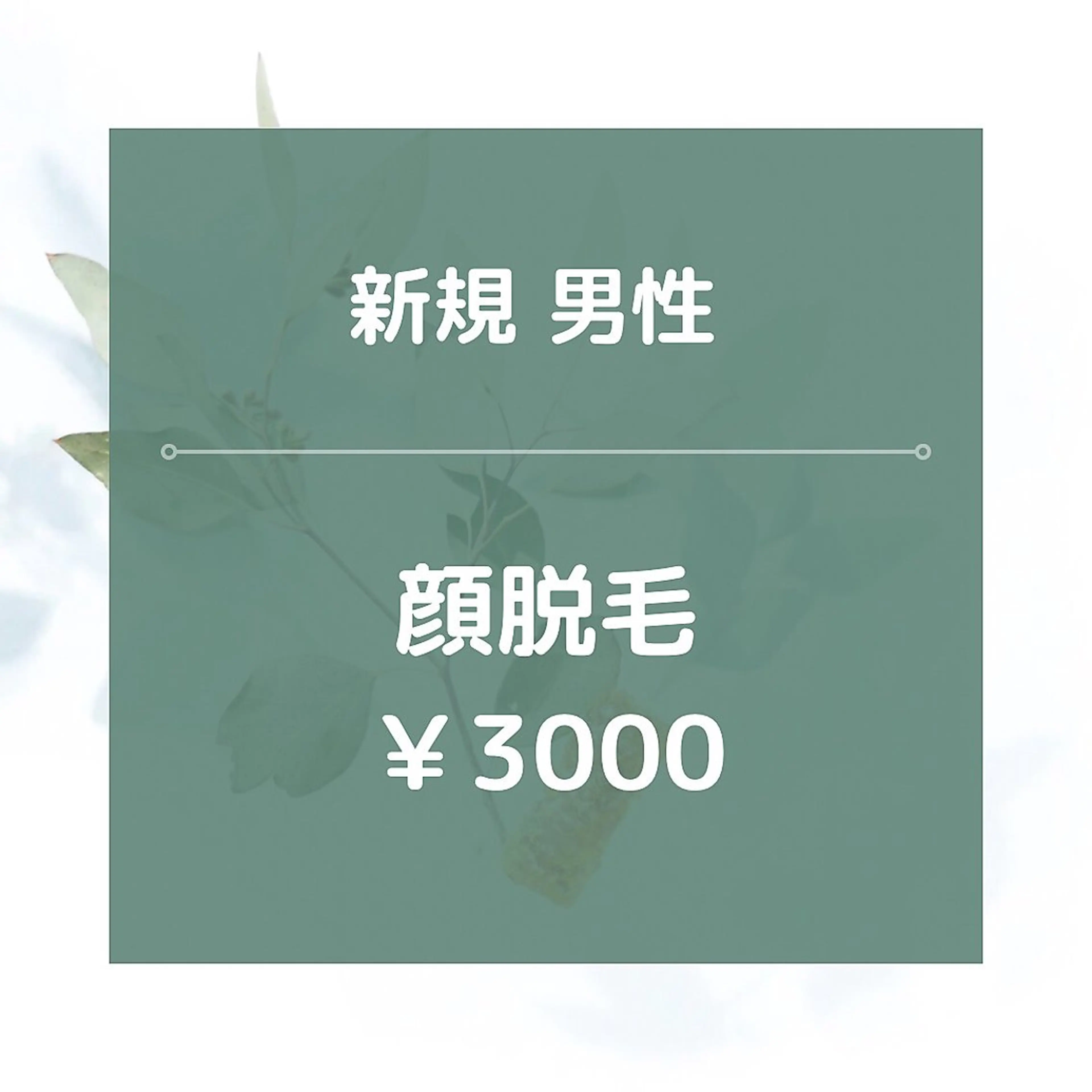 【新規男性】顔全体脱毛/¥3000★美肌効果あり◎30分の写真