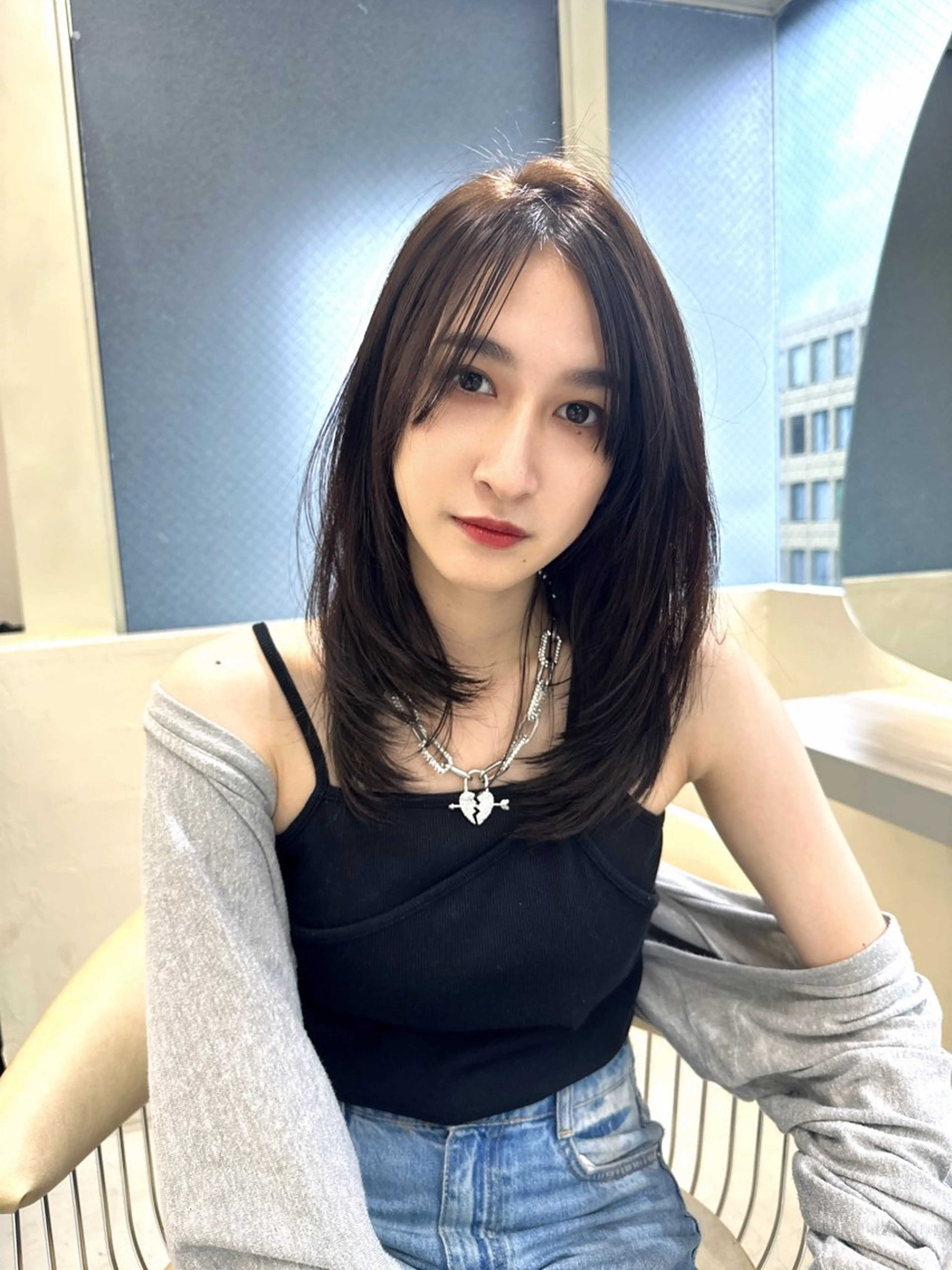 ロング カラー センターパート/ 暖色カラーayuのヘアスタイル