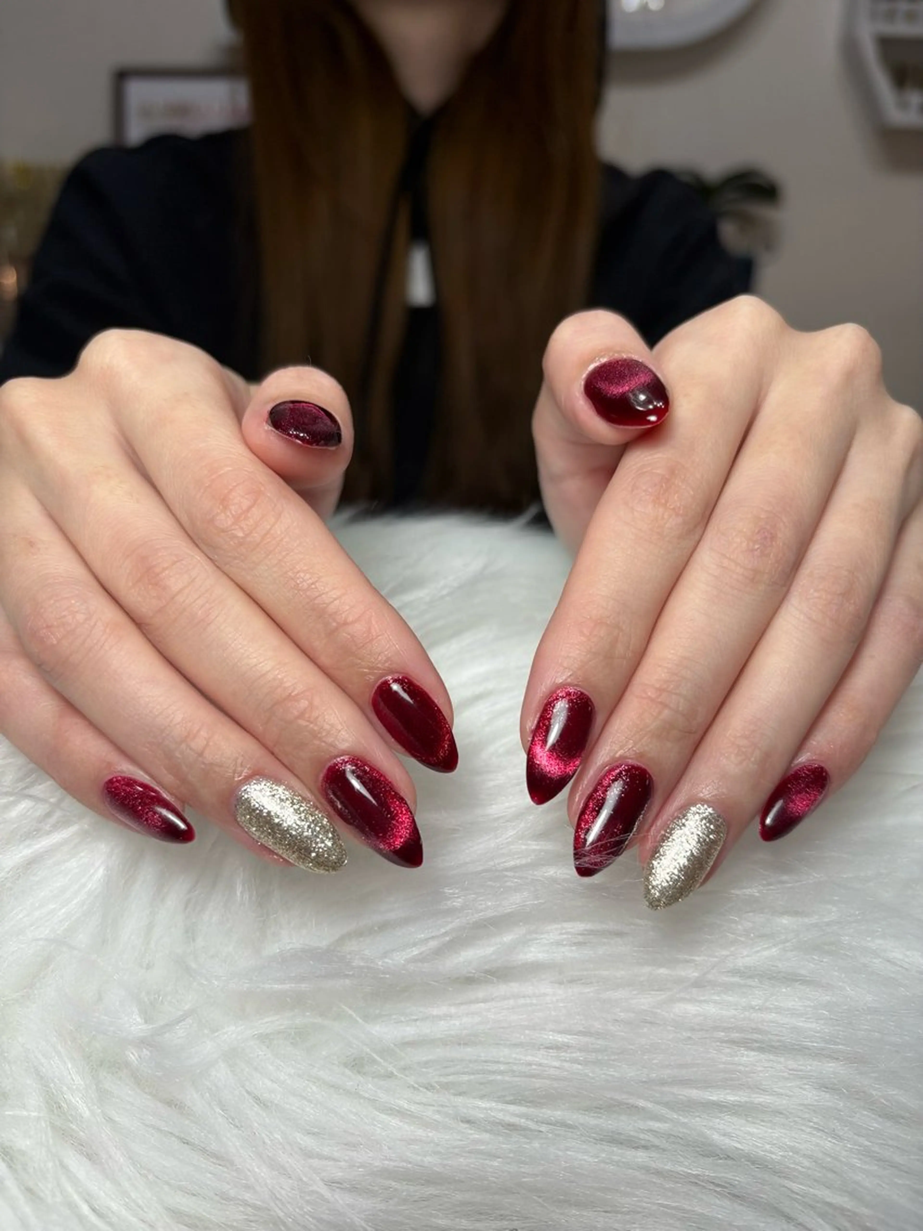 ネイル アートネイル 長さ出し ジェルネイル マグネットネイル ニュアンスネイル ハンドネイル なな_ CloudyChanのネイルデザイン