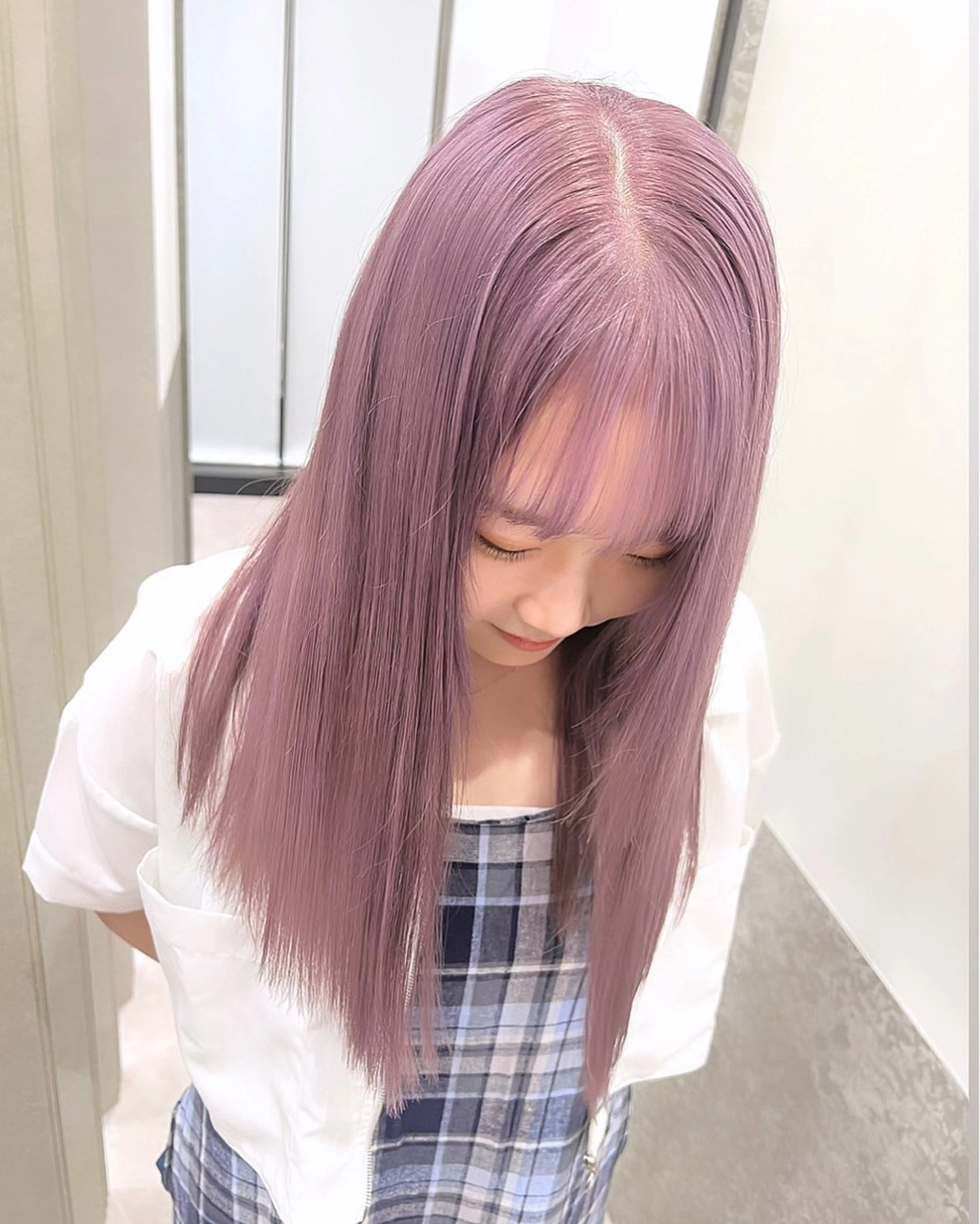 ロング カラー ベージュカラー ラベンダーカラー ラベンダーベージュ ピンクカラー マツエクモデル無料 marry 池袋秦のマツエク・マツパデザイン