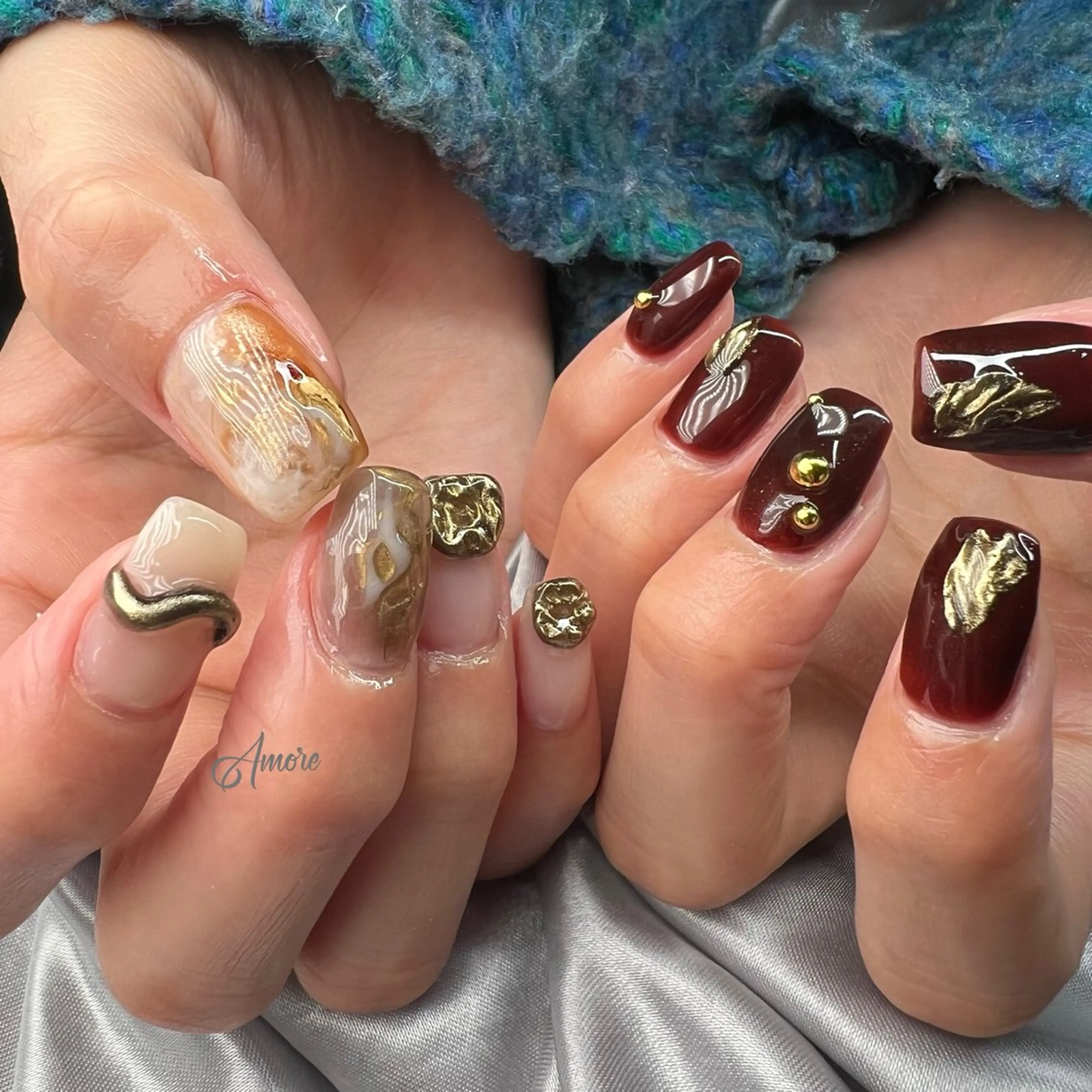 ネイル ジェルネイル キラキラネイル 韓国ネイル パラジェル 冬ネイル You kyehwaのネイルデザイン